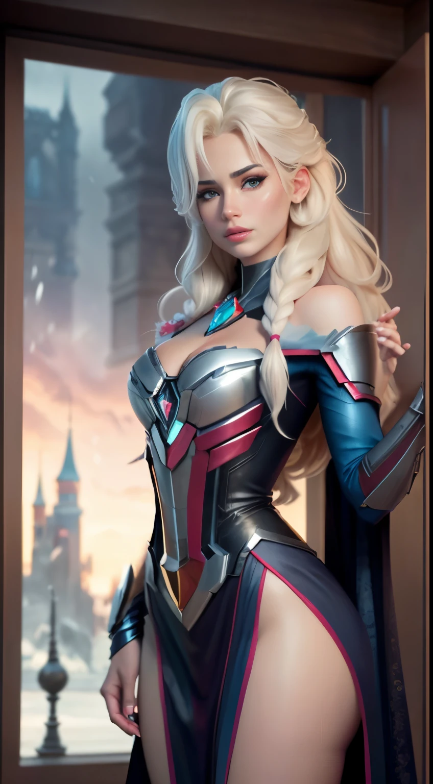 (optimus prime-Elsa frozen Disney mezclando modelos .) (ultra FUSIÓN de cabello blanco y rosado) Highly detailed CG unity 8k wallpaper, style shot, complex, high detail, dramatic, highest quality movie still image, very detailed, masterpiece, best quality, character design, Elsa, Elsa from Frozen,optimus prime fusión (( Dark style)), realistic ultra-detailed rendering style, natural light, sharp character design, (hard focus, 8k), (((natural skin texture))), 8k textures, soft cinematic lighting, adobe lightroom, dark room, hdr, Sophisticated, Elegant, Rich Detail, Sharp Focuilm Look) )), Soothing Tones, Detail Frenzy, Intricate Detail, Super Detail, Low Contrast, Soft Film Lighting, Dull Colors, Exposure Blending, HDR, Fade, 35mm, f/1.4, ISO64, f16, 25 sec.
