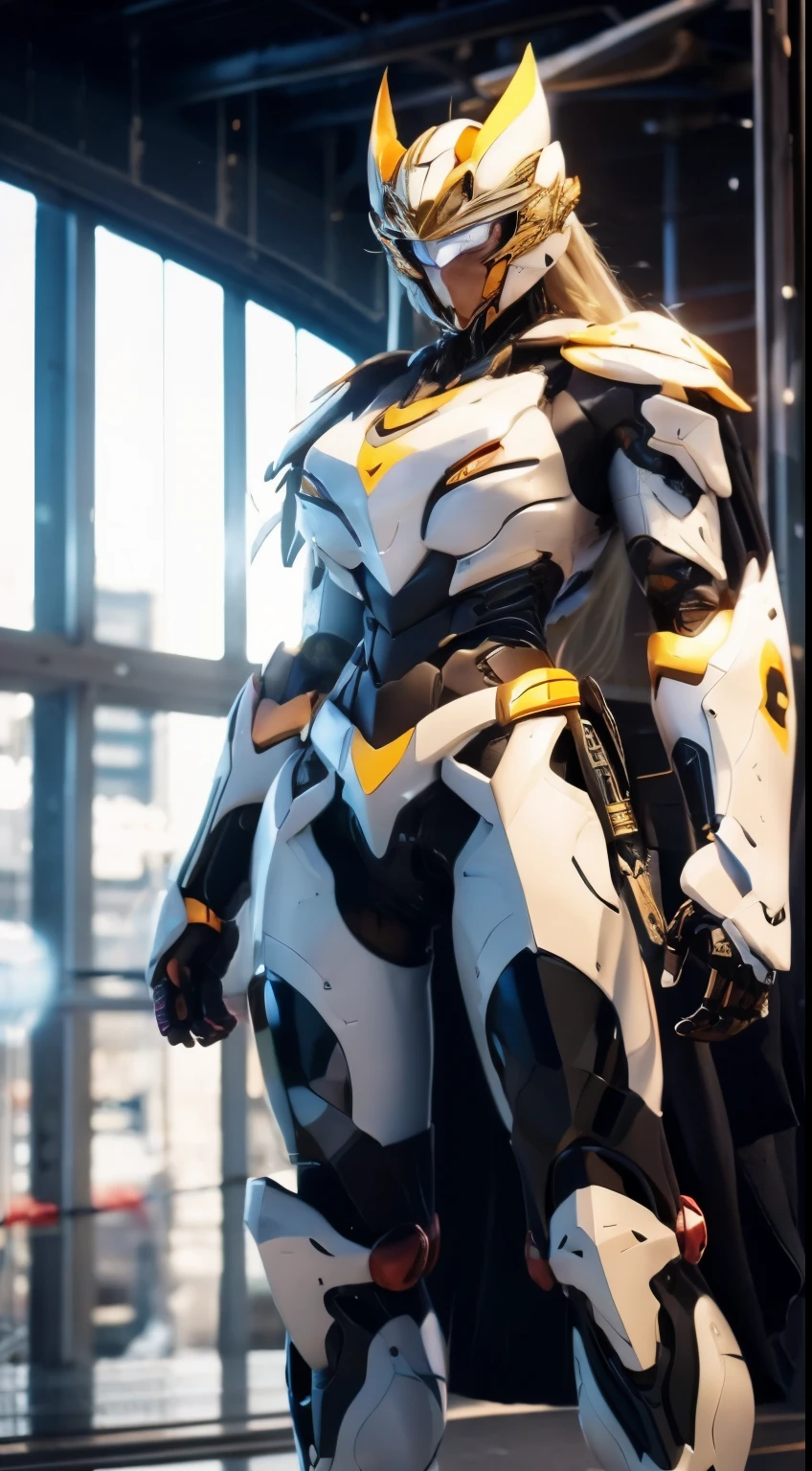 (Full armor), knight Cloak, (helm), (Yoga pants:0.5), looking on camera, standing on studio, beautiful face, makeup, (photorealism:1.2), ultrarealistic face, (muscle abs), (thick thighs), slim waist, hourglass figure, half body, ((glowing skin)), ((shiny skin)), Realistic body, (sexy body:1.2), (clean skin), photorealistic, bokeh, motion blur, masterpiece, super detail, textured skin, giga_busty, (big breasts:1.4)