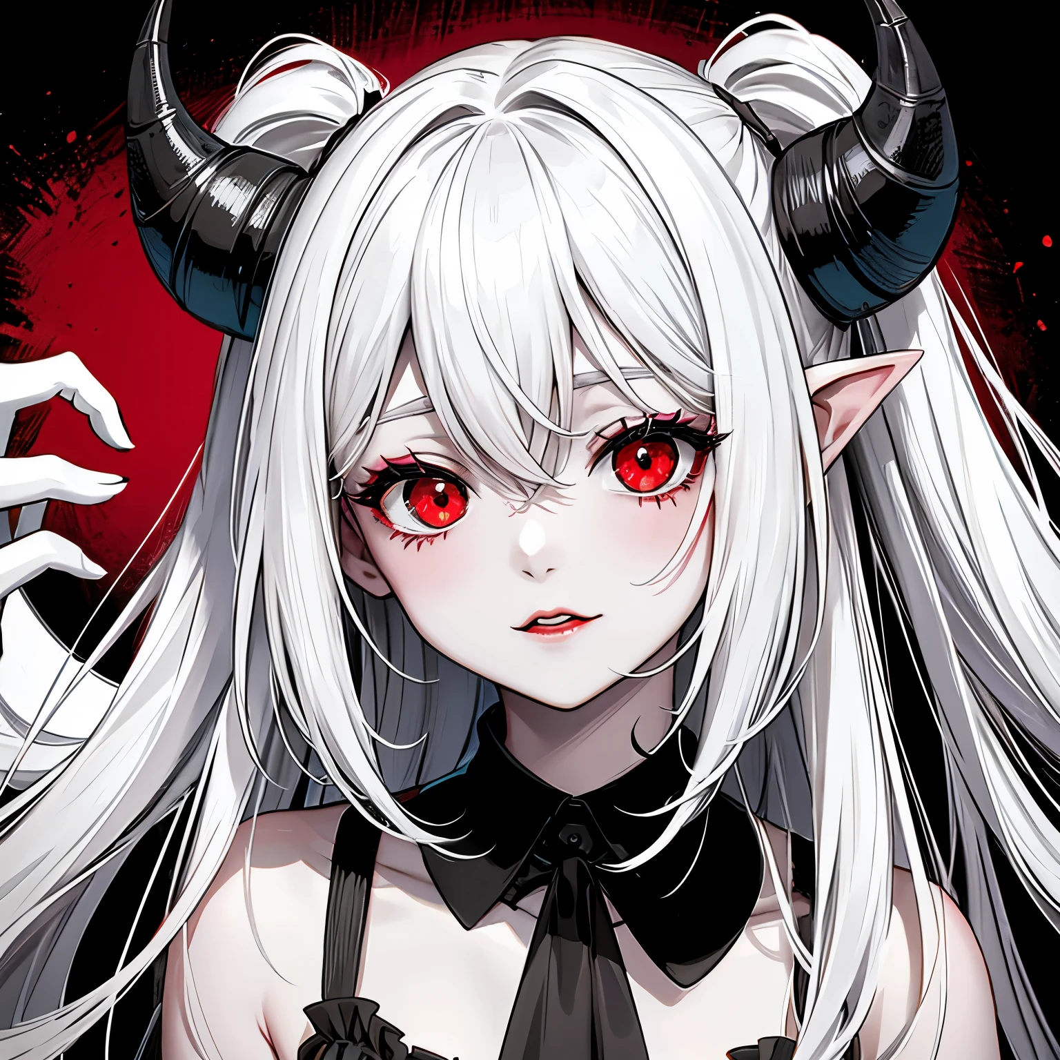 Chica demonio pelo blanco sexy