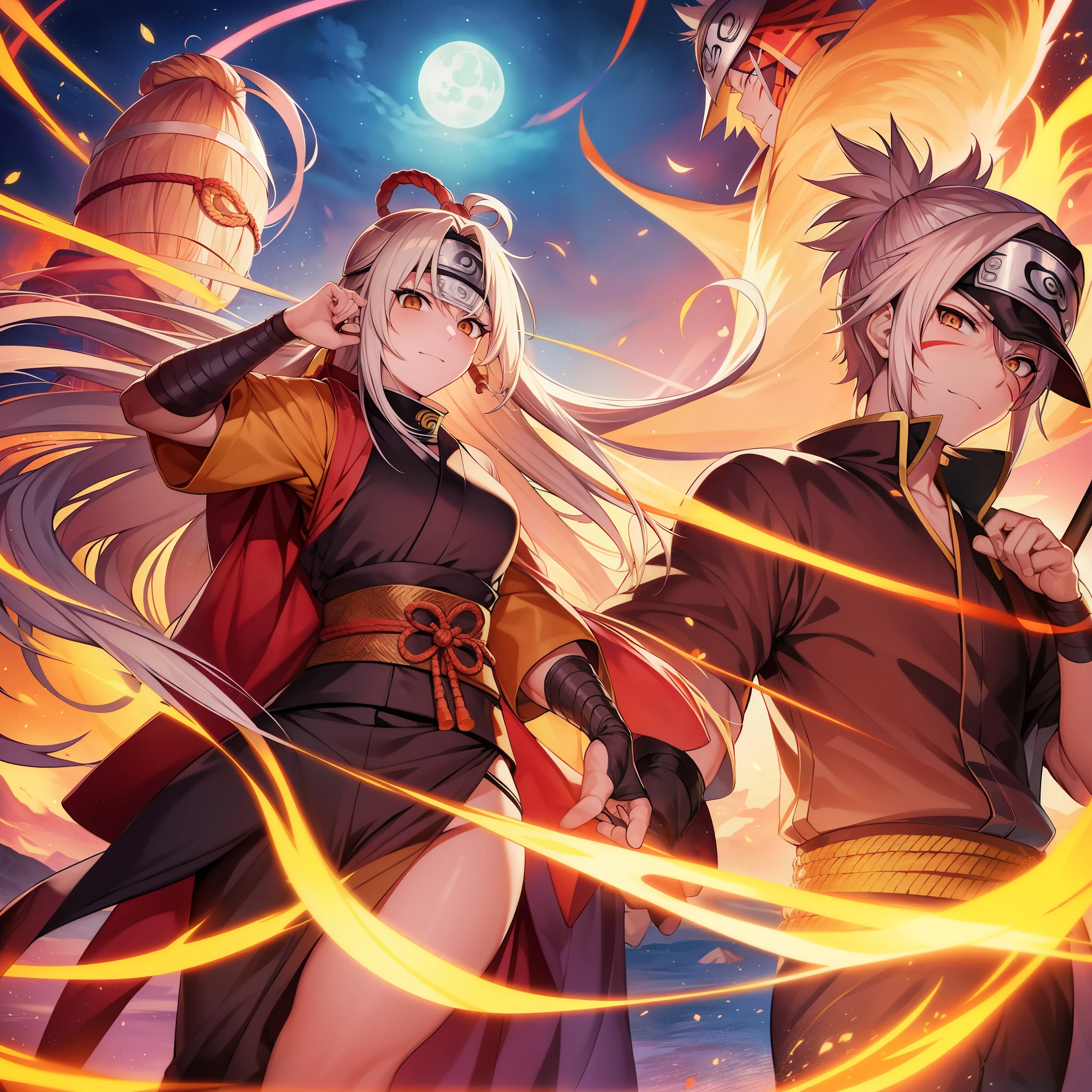 Naruto Shippuden、Gama Sennin、?????? hermit、Konohagakure、legendary sannin、Jiraiya、Koraiya、「Shinobi's three prohibitions」(Wine, gold, women)Break、Fire、Tudun、Thief/Ninja。歌舞伎や講談などへの翻案を通してToad magicを使う代表的な忍者キャラクター、Toad magic、Kuchiyose technique、cattail oil、giant toad、Large build with long white hair、Wearing clogs、Naruto's ninja clothes、red tattoo on face