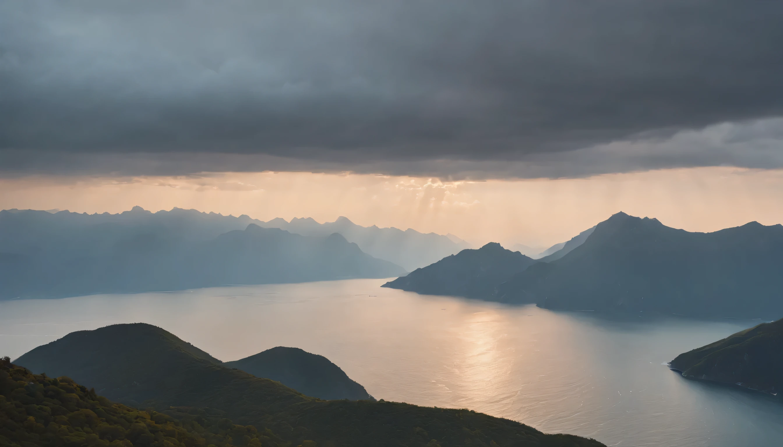 (Highly detailed CG Unity 8k wallpaper、masterpiece、highest quality、Super detailed)、(best lighting、best shadow、very delicate and beautiful)、highest quality、8k、Detailed facial depiction、masterpiece、highest quality、clear image quality、
at dusk、Mountain々Let me'Take a photo of the sky and the outline of the sea of clouds。
