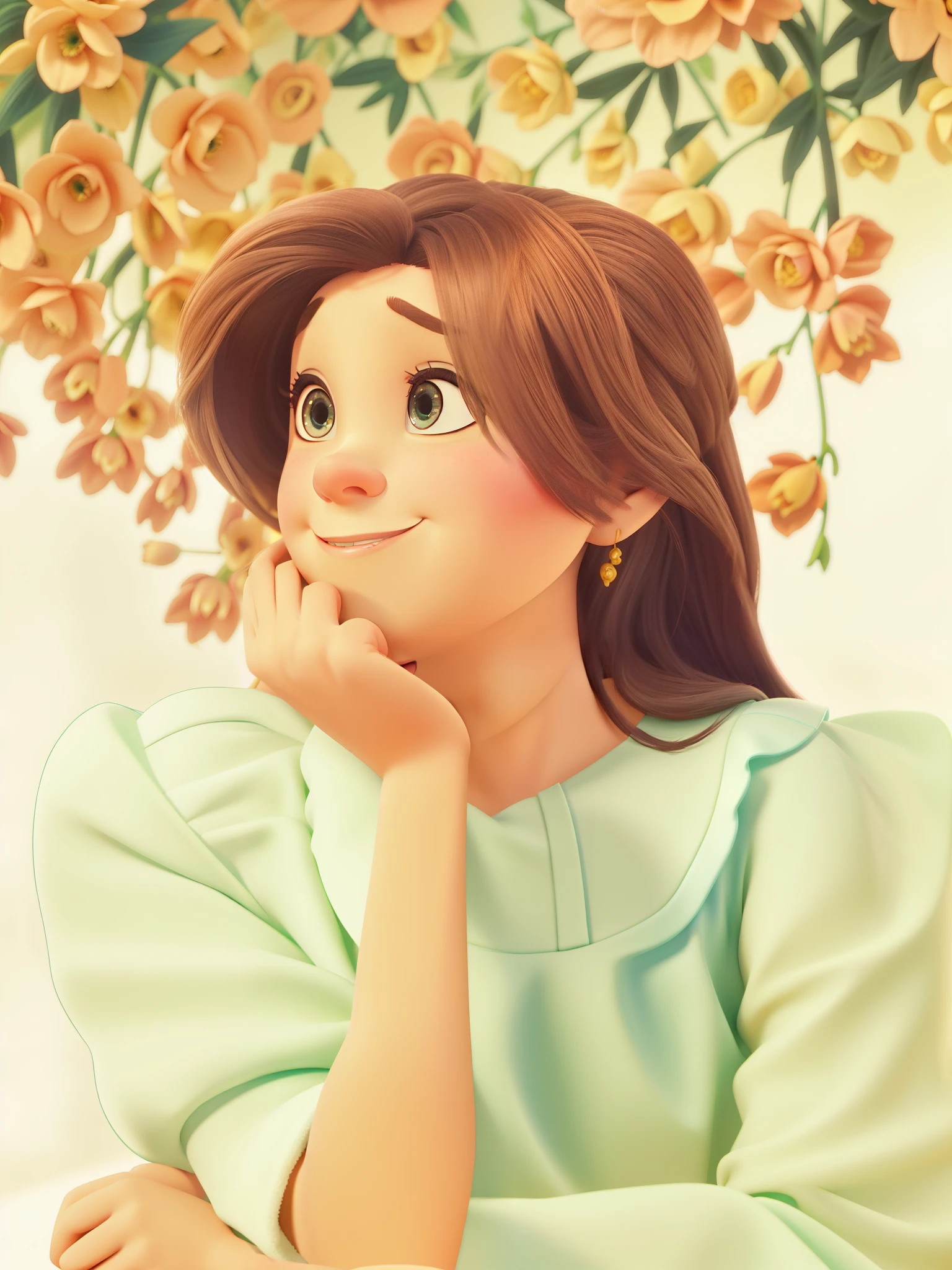 Uma mulher estilo Disney pixar, alta qualidade, melhor qualidade.