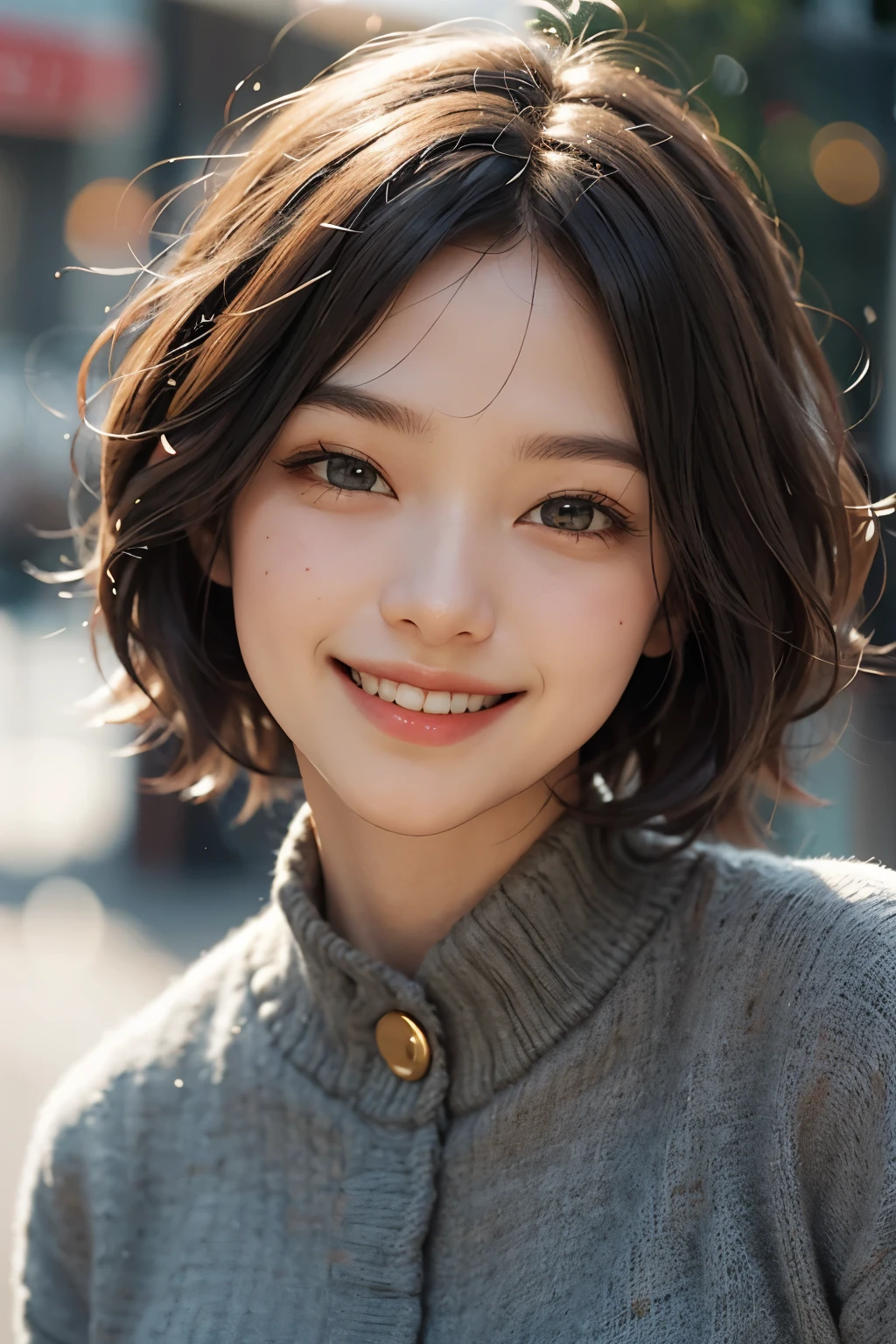 very very very short hair smile
