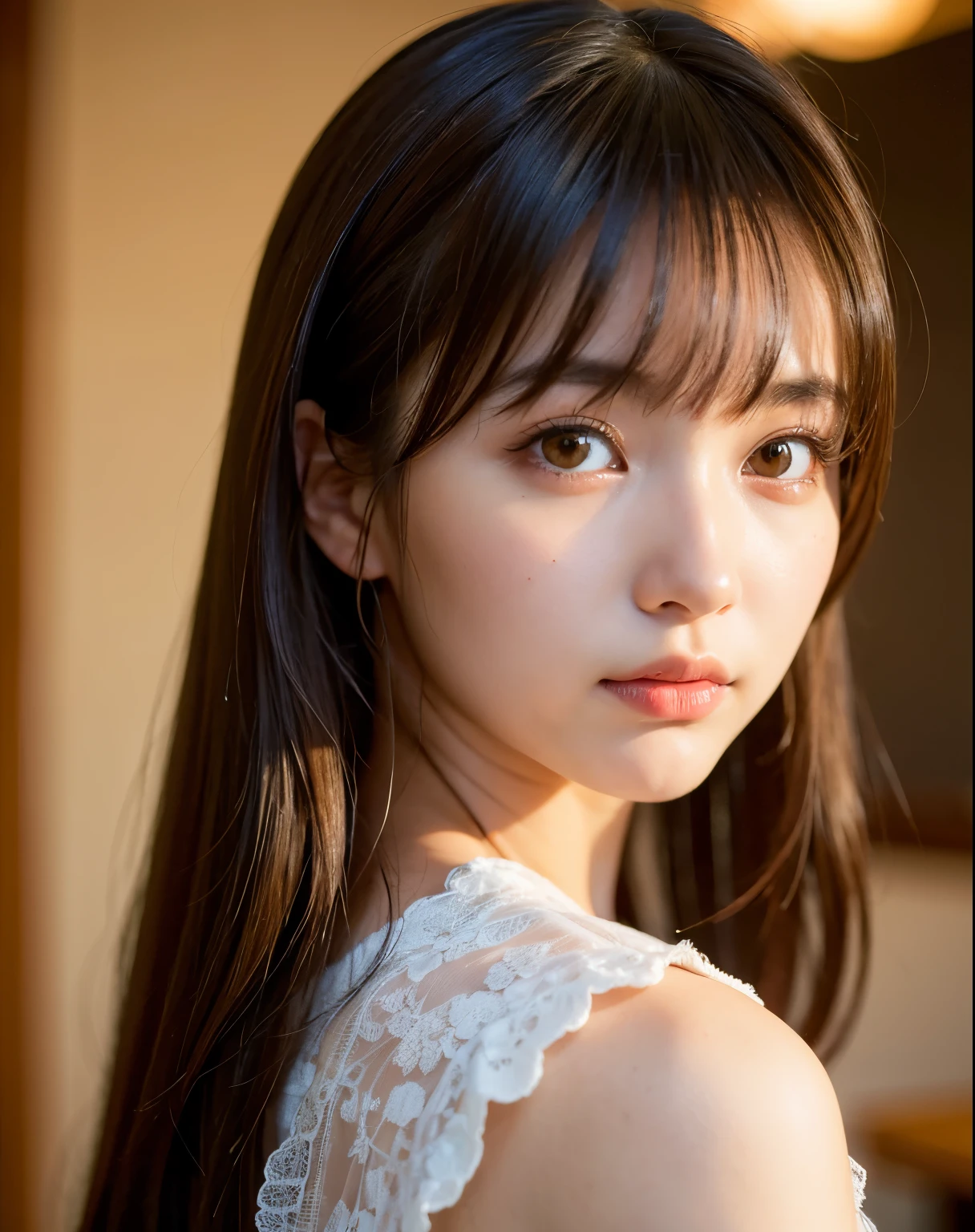 best quality, face focus, soft light, ultra high res, (photorealistic:1.4), RAW photo,
1japanese girl, solo, cute, (pupil, lights in the eyes), detailed beautiful face, (),(high resolution detail of human skin texture),
(long hair),
indoor,
Damask Shirt Dress,
(portrait)