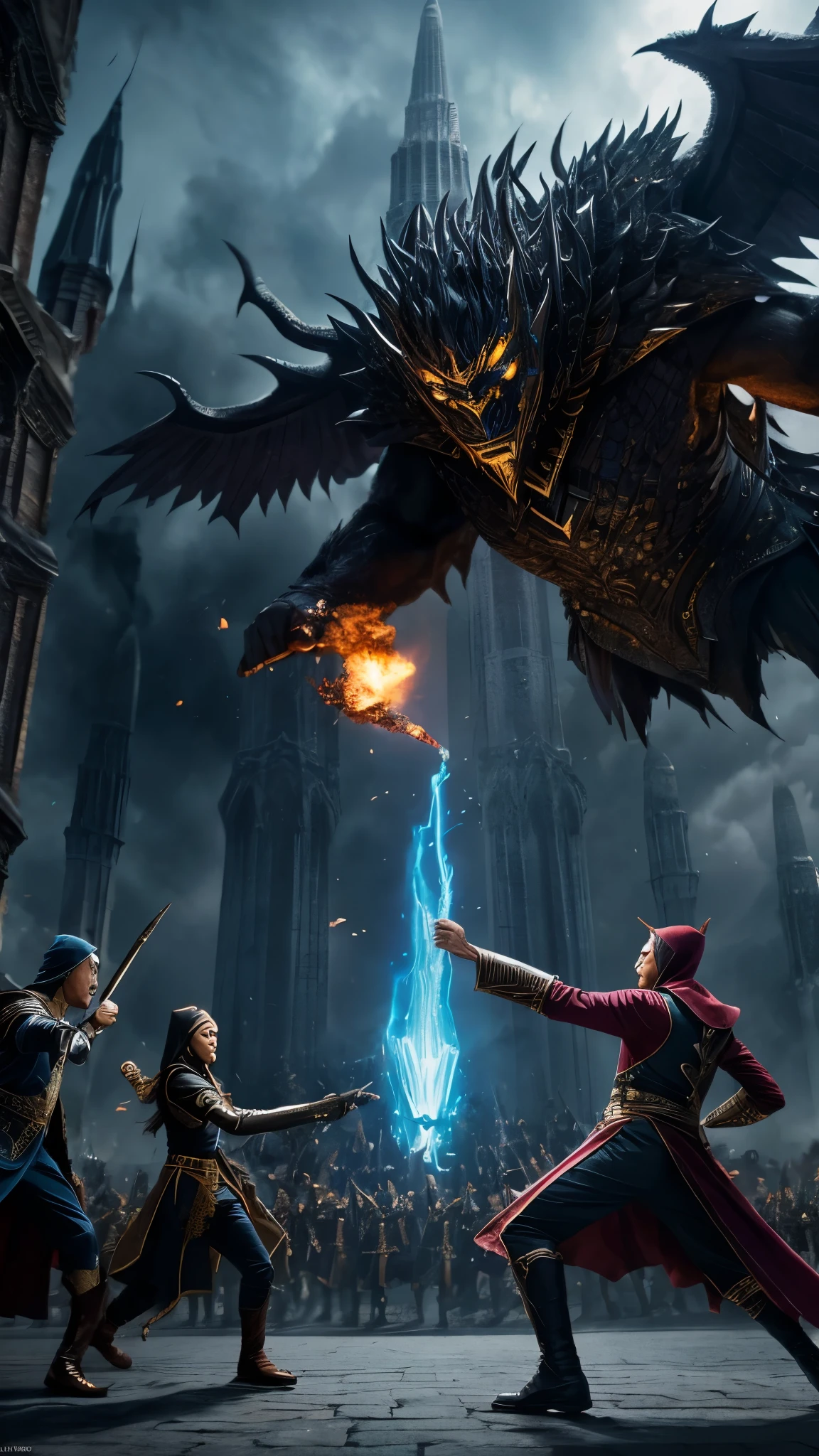 Last battle scene, so many Malaysians wizard, between black evil wizard and malaysian school wizard, wizard fighting, wizard war, location in malaysia, Malaysian wizard, fantastic beast, flying wizard, shooting superpower, cinematic scene, super detail, photography picture, wallpaper picture quality, masterpiece, high resolution, 4k hd, 8k hd, 16k hd
