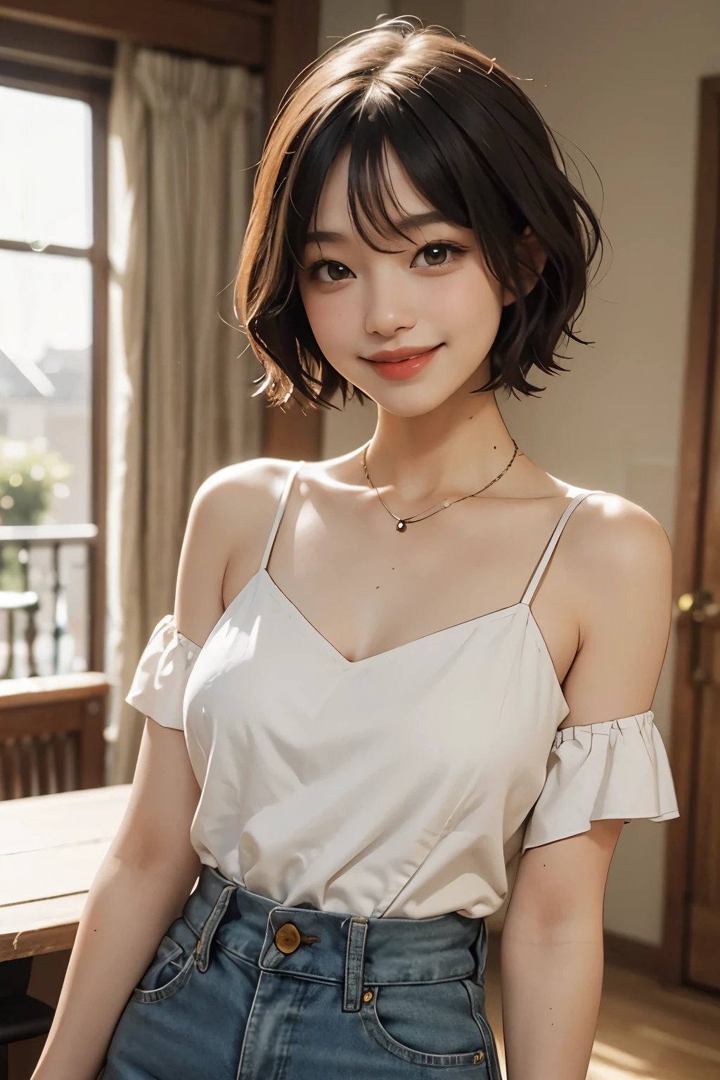 Very Very Very Short Haired Woman Smile