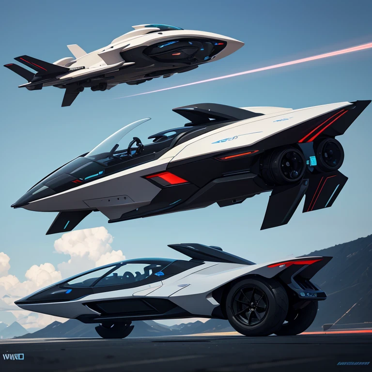 Futuristic vehicle design. Sleek lines. Advanced propulsion. High-tech features. By concept artist.