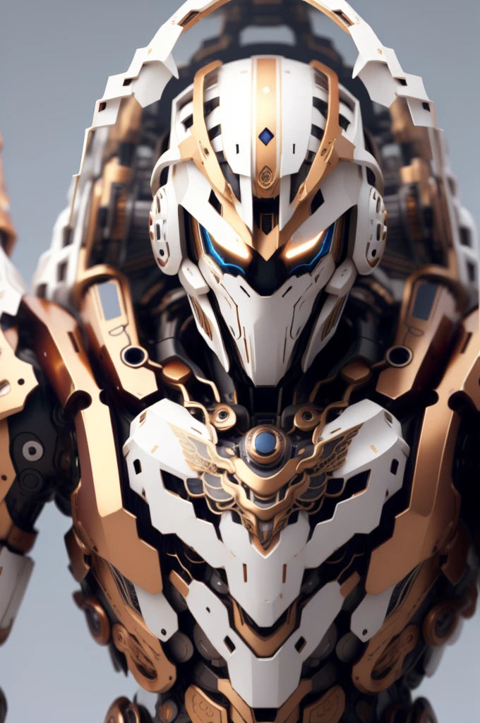 Male undressed punk angel colossus full body exquisite and elegant mechanical angel armor, Full head helmet with full face white steel rider visor, Bright and vibrant eyes, The armor is pure white,With pale gold accents, The armor is engraved with ornate Art Deco patterns,along the arm、Drainage on chest and legs, Widely spread beautifully designed white mechanical angel wings, cover face, Face hidden behind elegant and beautiful undressed punk rider helmet visor, upper body portrait, anime art style