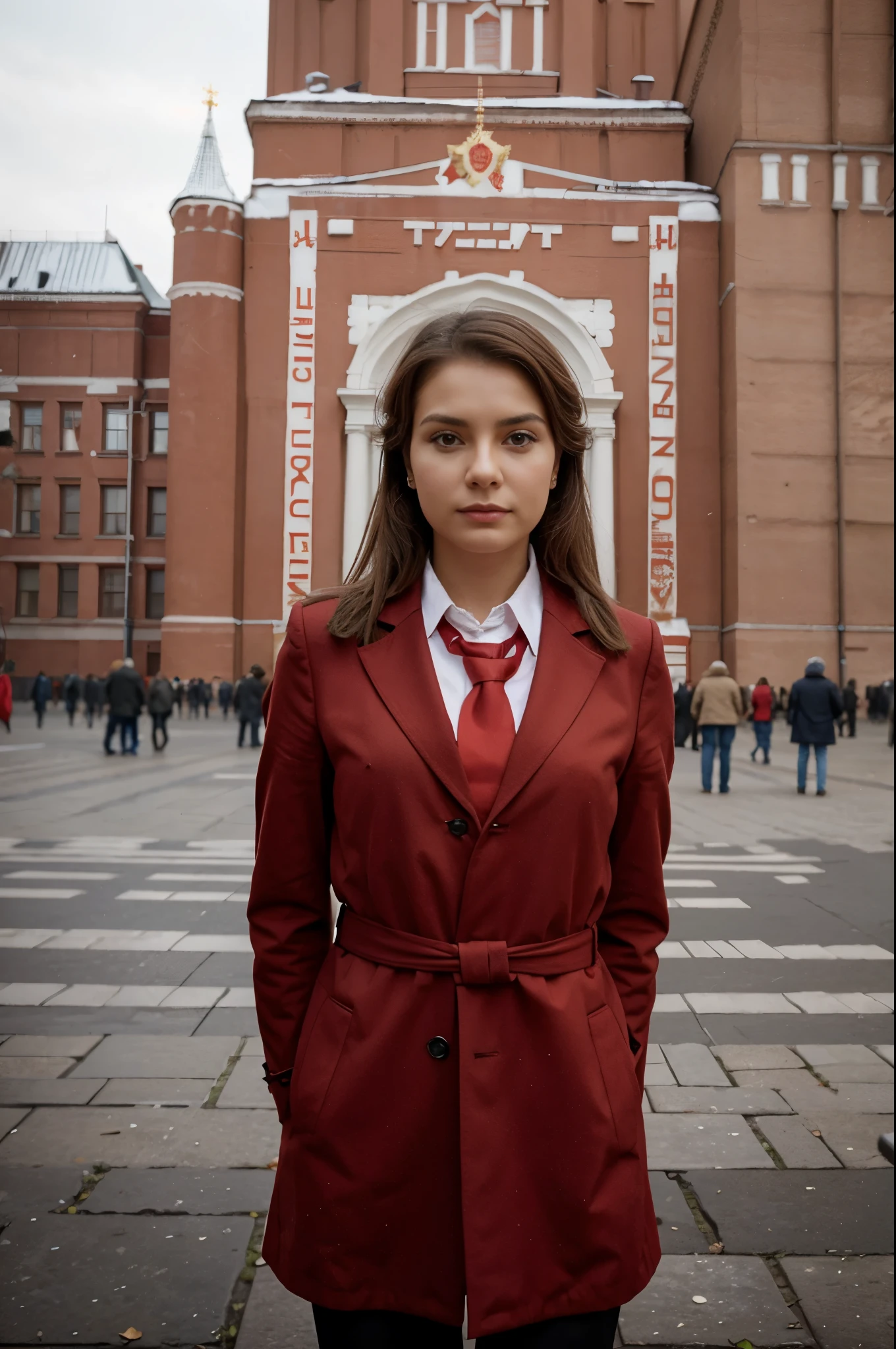 Soviet pioneer on Red Square, Red tie