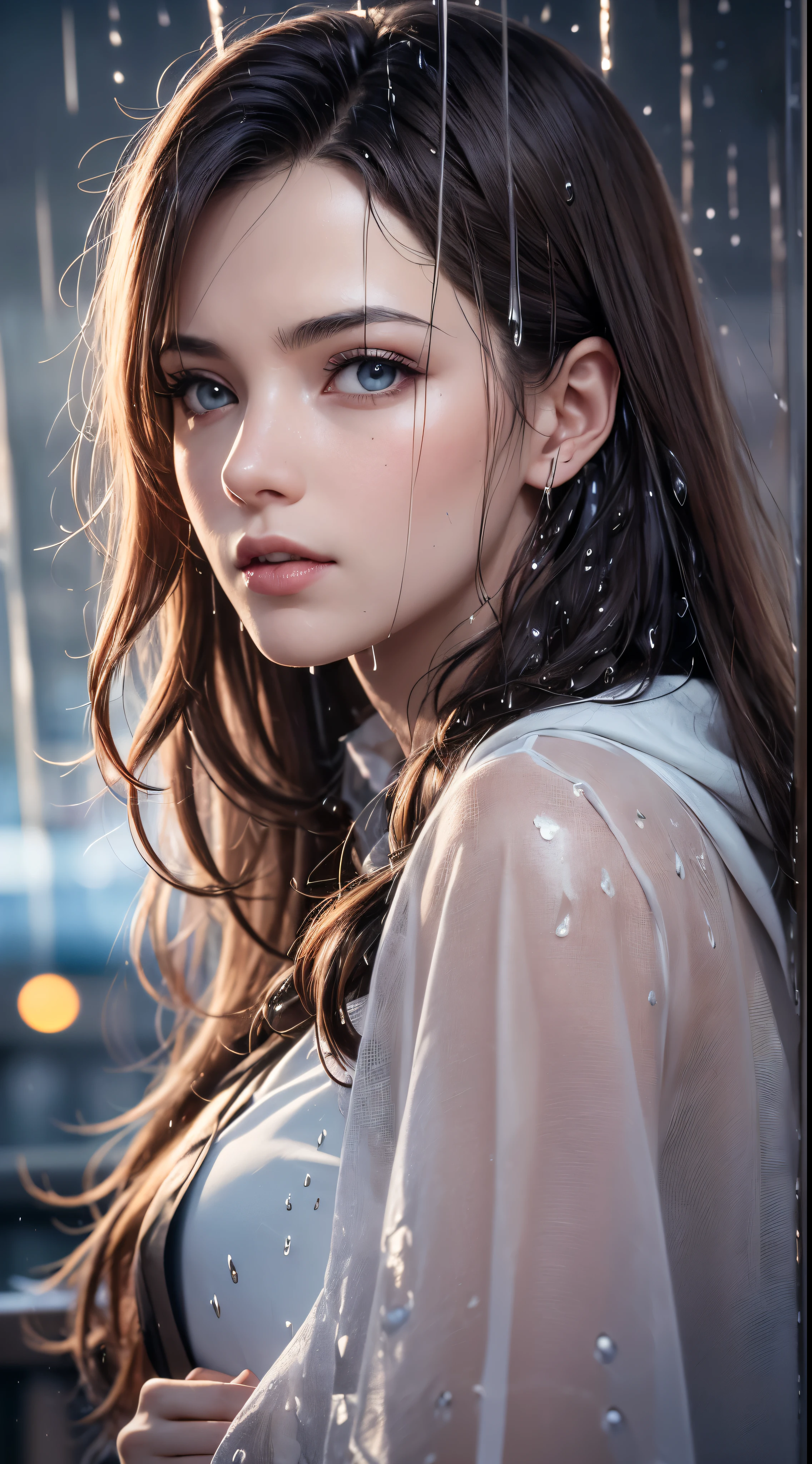 (skin dents:1.5), realistic, realistic, (table top:1.5), concept art, intricate details, very detailed, realistic, octane rendering, 8k, unreal engine, dynamic pose, highest quality, High resolution, (realistic face:1.1), (超realistic:1.1), ((full_body)), perfect eyes,(shiny skin:1.2), (((hairstyle))), (((完璧な手のvery detailed背景), haunted island, ((dynamic background)), ((lightning)), (light), (1 girl), wearing a cloak, (((flowing cloak))), ((fine eyes, high quality eyes, high quality face)), long hair, (((flowing hairstyle))), 1 girl ((controlling water)), (((whirlwind of water))), Ocean, tsunami, magic, (make a dramatic performance, written boundary depth, Bokeh, 4k, gothic, ((rain)), energy ball between hands