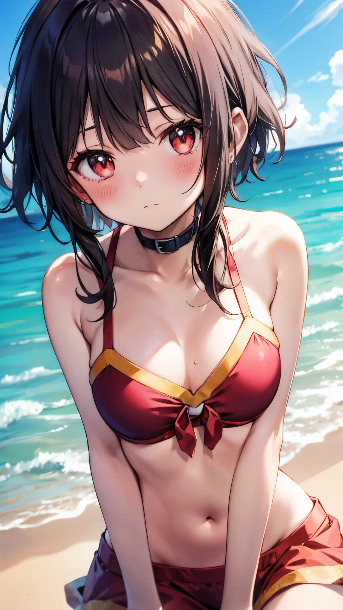 blush, close up, bikini, Megumin