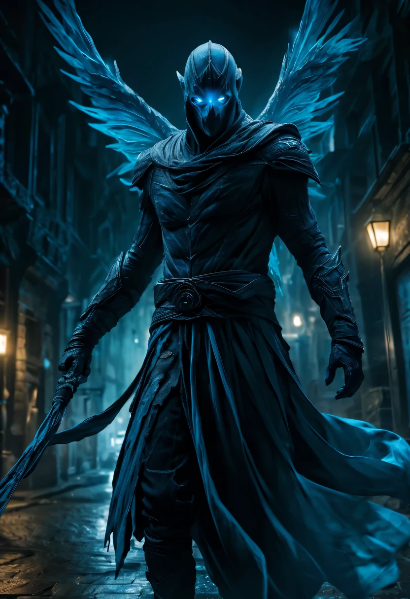 actual photo of raziel (flight:1.3) in dark city, dark fantasy style, ,high resolution, (detailed actual image:1), Crazy details, soft, hero, (expressive face, Detailed face:1), (actual:1), (photoactual, photo-actual:1), full color, (3d:1), (Very detailed:1.2), masterpiece, 8K Ultra HD,