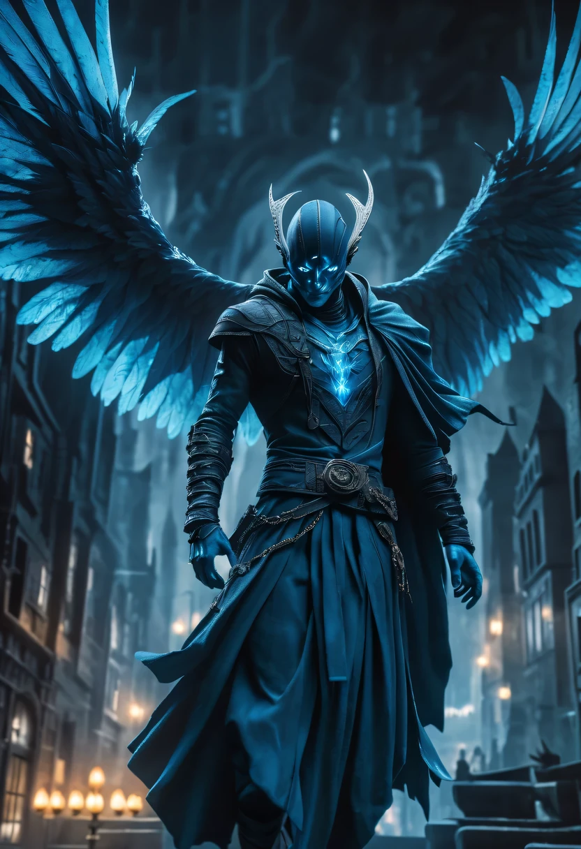 actual photo of raziel (flight:1.3) in dark city, dark fantasy style, ,high resolution, (detailed actual image:1), Crazy details, soft, student, (expressive face, Detailed face:1), (actual:1), (photoactual, photo-actual:1), full color, (3d:1), (Very detailed:1.2), masterpiece, 8K Ultra HD,