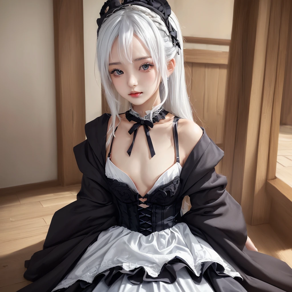 ((((flat chest)))),((1 girl)),((solo)),((highest quality)), (masterpiece),((High resolution)),beautiful girl,model,Japanese,white hair,perfect body,jump towards the sky,colorful