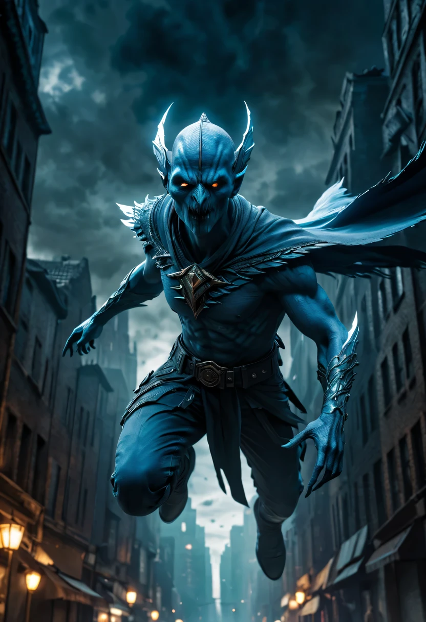 actual photo of raziel (flight:1.3) in dark city, dark fantasy style,  ,high resolution, (detailed actual image:1), Crazy details, soft,  student, (expressive face, Detailed face:1), (actual:1), (photoactual, photo-actual:1), full color, (3d:1), (Very detailed:1.2), masterpiece, 8K Ultra HD,    