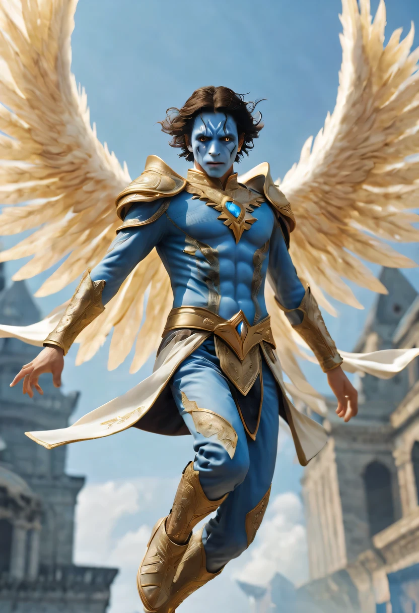 actual photo of raziel (flight:1.3) in dark city, dark fantasy style,  ,high resolution, (detailed actual image:1), Crazy details, soft,  student, (expressive face, Detailed face:1), (actual:1), (photoactual, photo-actual:1), full color, (3d:1), (Very detailed:1.2), masterpiece, 8K Ultra HD,    