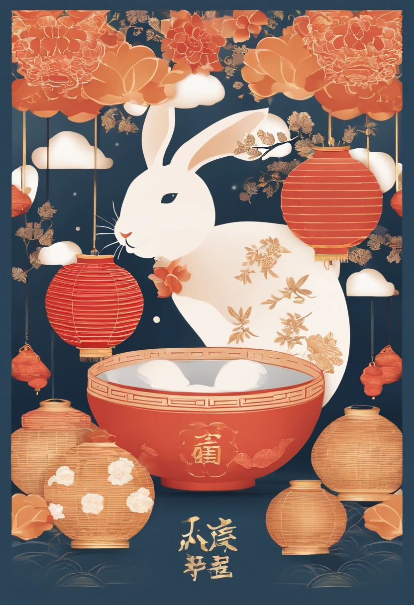 Theme elements：

The main visual element is a bright full moon，It is located in the center of the poster，Become the focus of the entire poster。
Arrange some traditional Mid-Autumn Festival elements around the moon，Like delicious mooncakes、round grapefruit、Cute rabbits etc.，to increase the festive atmosphere。
In addition to these traditional elements，You can also add some holiday decorations，like lanterns、Lanterns etc.，To highlight the festive atmosphere of the festival。
Color selection：

Choose warm colors to create a warm holiday atmosphere。The moon can appear gold or silver，Surrounding elements can use orange、Warm colors such as dark blue，Increase the festive feeling and warmth of the festival。
Pay attention to the unity of color matching，Don&#39;t be too fancy，to maintain the overall visual effect。
Copywriting design：

The copy of the poster should convey the Mid-Autumn Festival blessings and celebrations concisely and clearly，Such as &quot;Happy Mid-Autumn Festival&quot;、&quot;Happy reunion，People with a full moon are rounder&quot; etc.。
The font and layout of the copy should be coordinated with the overall style of the poster，Choose fonts that are warm yet solemn，让文案与Theme elements相得益彰。
Typography and layout：

The layout of the poster should be concise and clear，Highlight the theme content of the festival。月亮和Theme elements可以放置在海报的中央或顶部，dominate。
Copy can be placed around or at the bottom of the moon，Don&#39;t stand out too much，To maintain the overall visual balance of the poster。
Call to action：

海报的底部或侧边可以加入Call to action，If you participate in the Mid-Autumn Festival celebrations、Shop for holiday gifts and more。Call to action的内容应该简洁明了，Guide viewers to take appropriate action，Increase interactivity and participation in posters。