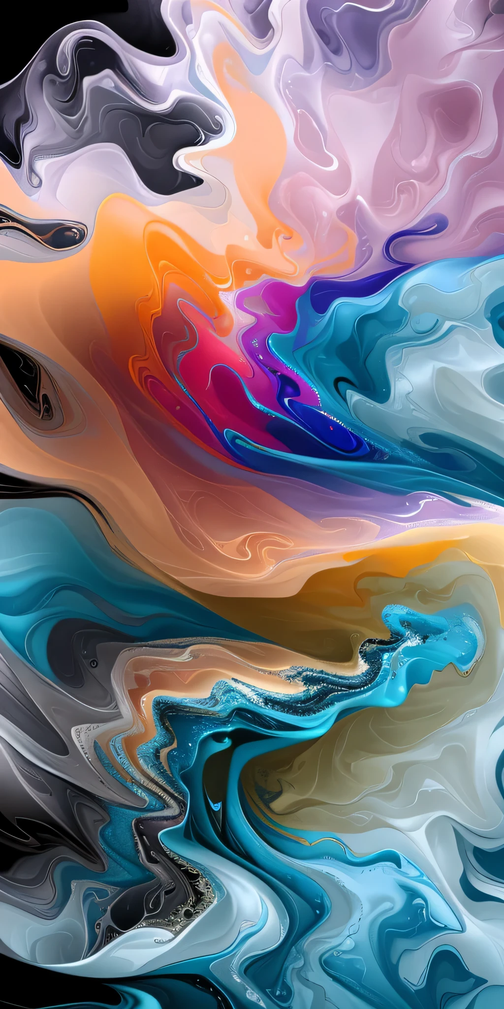 abstract photograph of a colorful wave of water with a colorful substance, intricate flowing paint, beautiful iPhone wallpaper, swirling paint, colorful swirls of paint, swirling liquids, swirling fluid smokey enigma, swirling paint colors, abstract colors, abstract liquid, iPhone 15 background, swirling fluid, paint swirl aesthetic, colorful swirly magical clouds