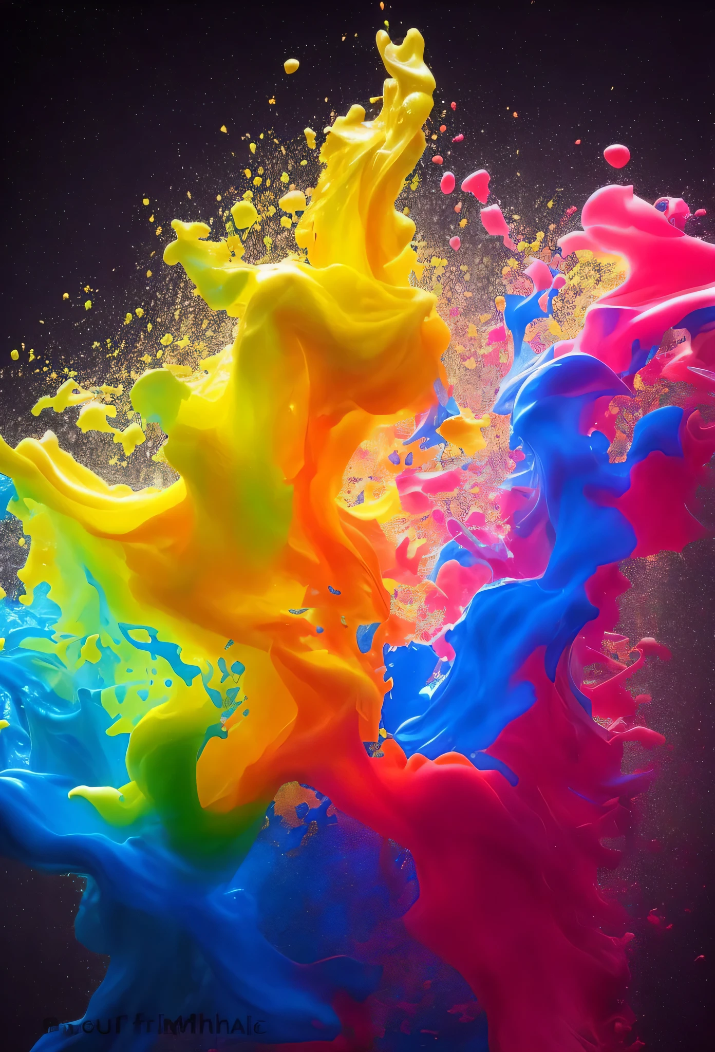 a close up of a colorful liquid splash on a black background, color explosion, color ink explosion, philosophical splashes of colors, splashes of color, splashes of colors, color dispersion, rainbow splash of ink, paint splash, colorful explosion, colourful explosion, colorful paint, explosion of colors, color splashes, explosion of color, colorful hd picure
