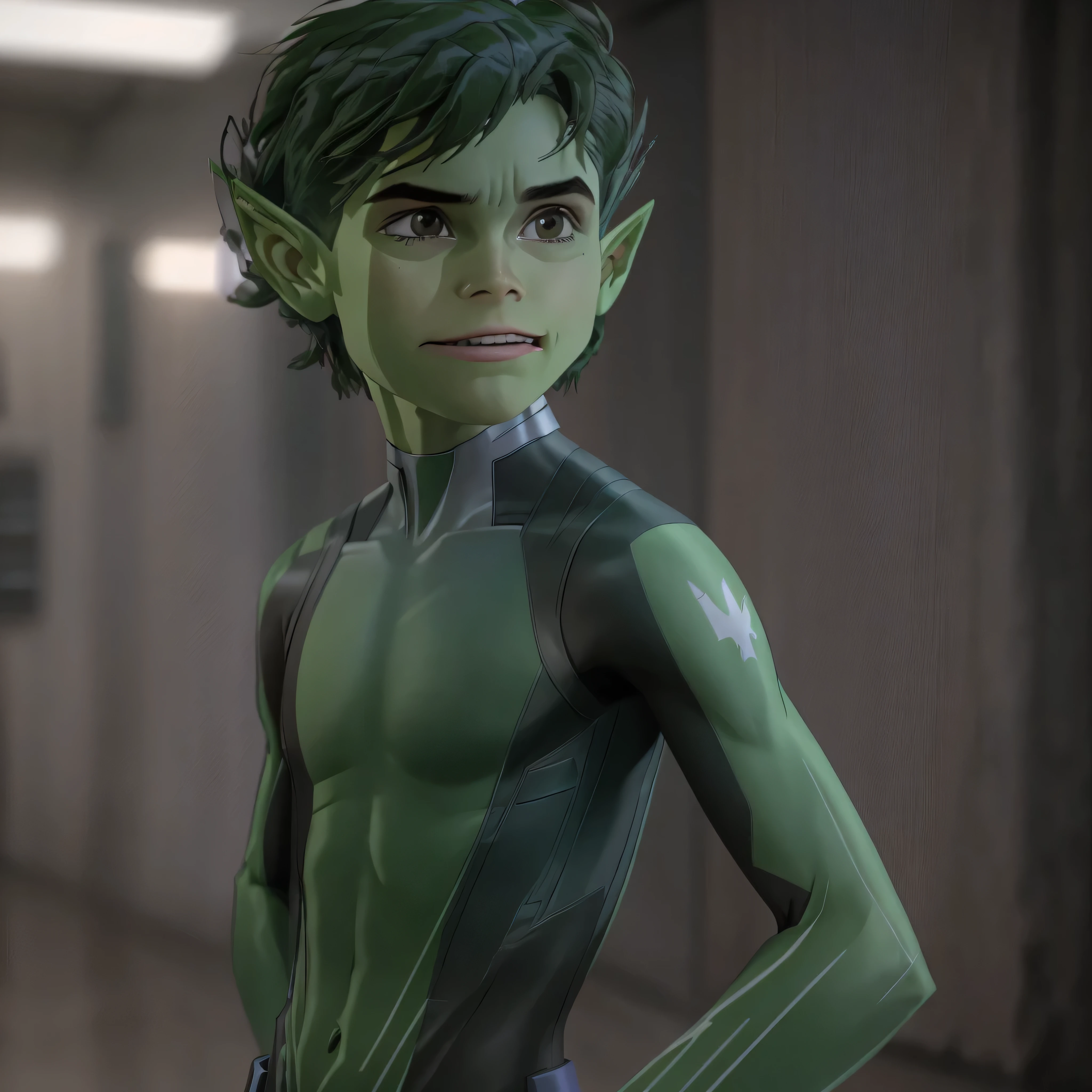 Full body image, DC Comics, Beast boy, photo-realistic, young, skinny, octane render, unreal engine, ultra-realistic