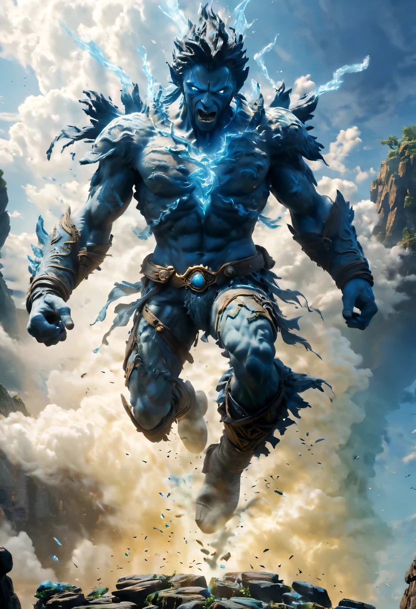 actual photo of raziel (Jump:1.3) in the sky ,high resolution, (detailed actual image:1), Crazy details, soft, hero, (expressive face, Detailed face:1), (actual:1), (photoactual, photo-actual:1), full color, (3d:1), (Very detailed:1.2), masterpiece, 8K Ultra HD,