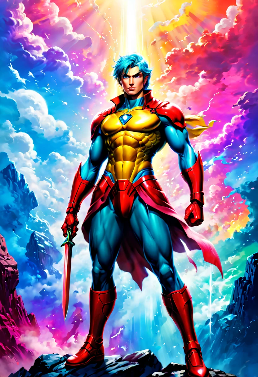 Hero of Another World/Heroes from another world/Hero of another world(masterpiece, best quality:1.2),art illustration,Abstract surreal colors,colorful,