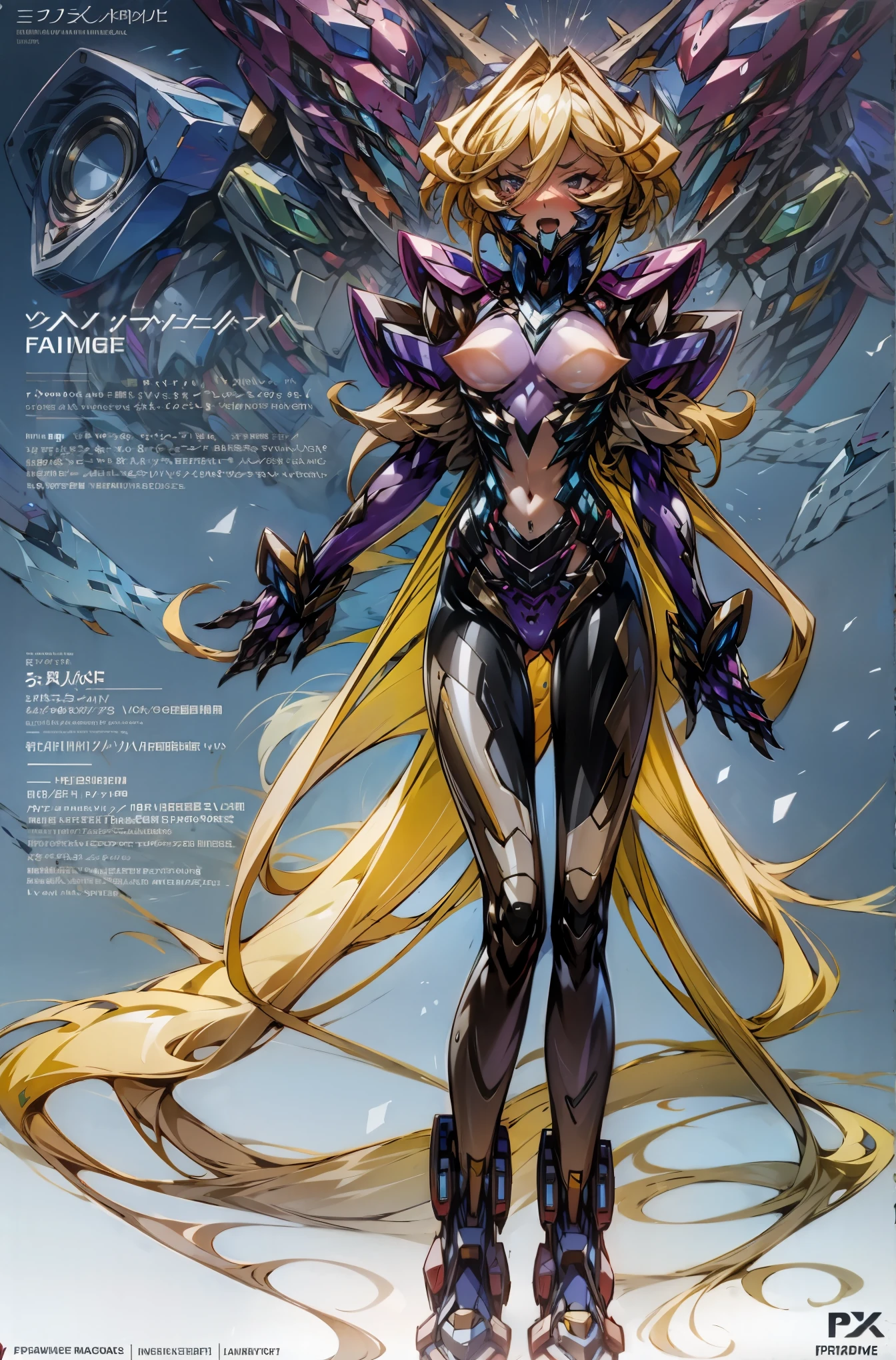 16K，high detail，high resolution，whole body concept，female，Near future Renamon type full body suit，full skin suit，perverted costumes，fox tail，Vagina fucked by purple symbiote tentacles，biological unit