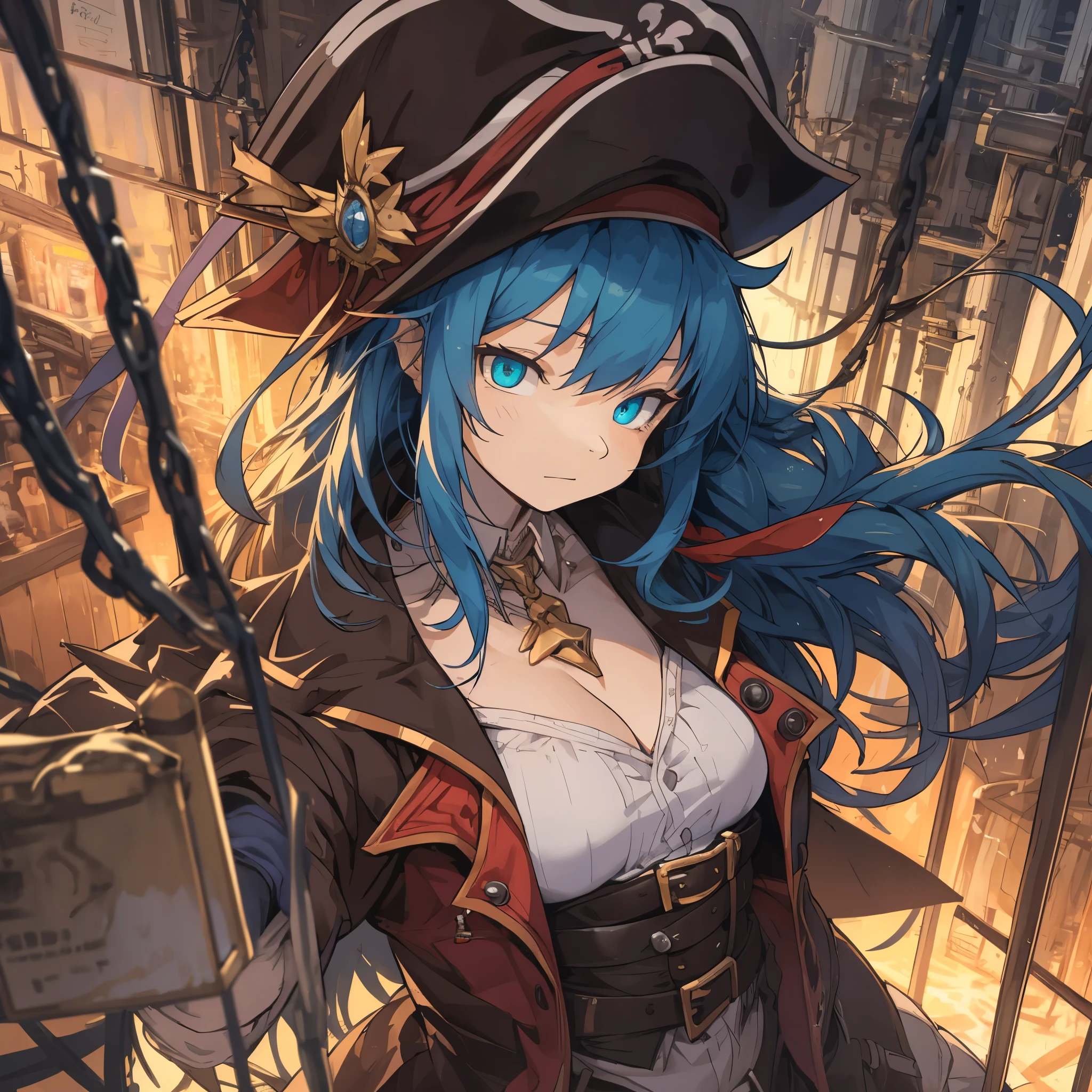 cover page, highres, top quality, best quality, paid reward available, unparalleled masterpiece, perfect artwork, absurdres, High-quality illustrations, super high resolution, detailed background, Hospitals with power outages, Spooky creatures, Pirate Ship, a pirate, 6+boys, 6+girls, absurdres(highly detailed beautiful face and eyes)perfect anatomy, expression, good lighting, cinematic shadow(kemono, furry anthro),