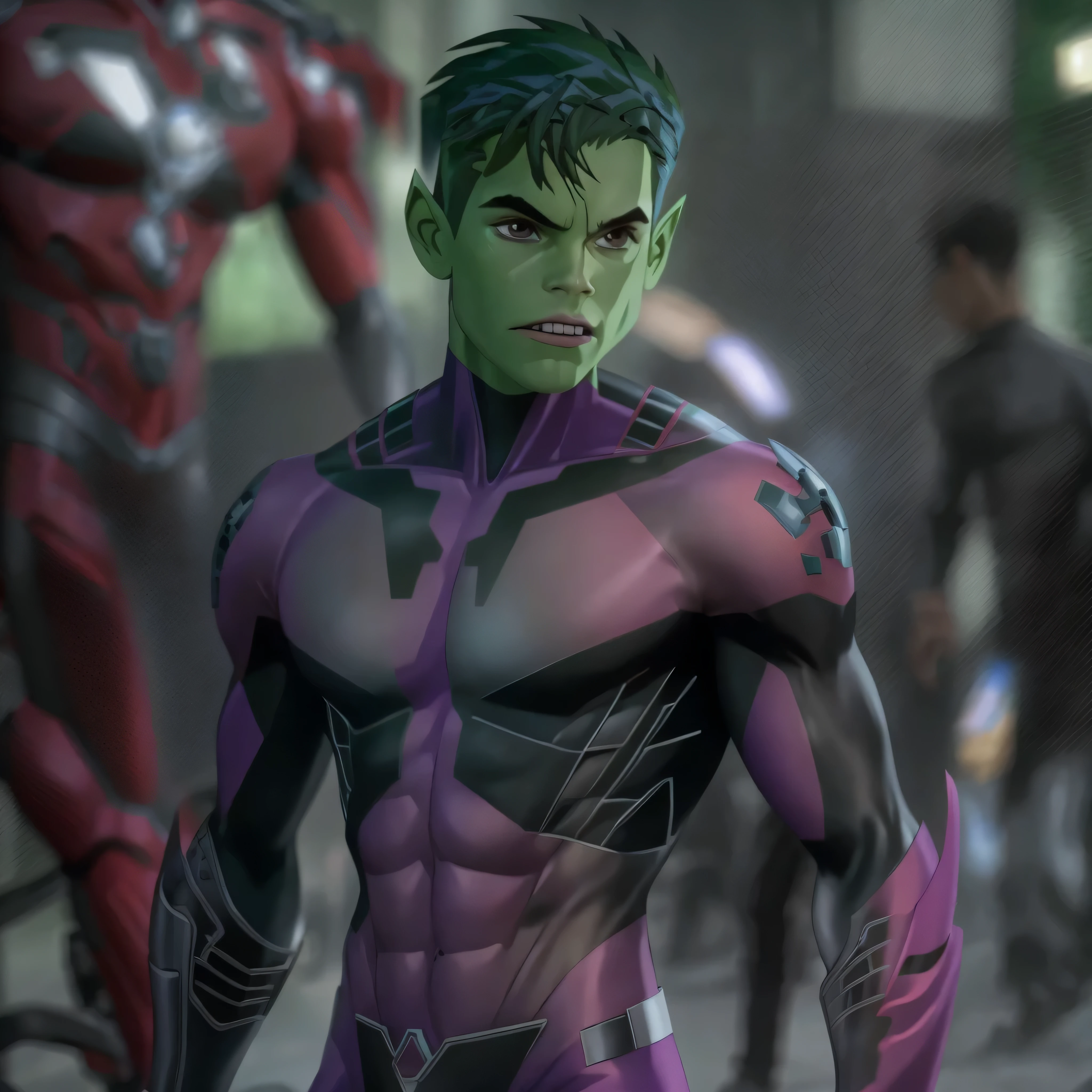 Full body image, DC Comics, Beast boy, photo-realistic, young, skinny, octane render, unreal engine, ultra-realistic, super ultra photo-realistic, make me look great, masterpiece, realistic, 