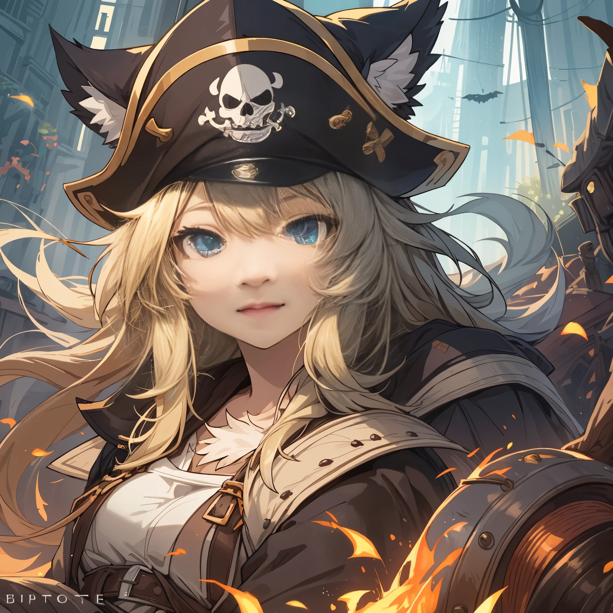 cover page, highres, top quality, best quality, paid reward available, unparalleled masterpiece, perfect artwork, absurdres, High-quality illustrations, super high resolution, detailed background, Hospitals with power outages, Spooky creatures, Pirate Ship, a pirate, 6+boys, 6+girls, absurdres(highly detailed beautiful face and eyes)perfect anatomy, expression, good lighting, cinematic shadow(kemono, furry anthro),