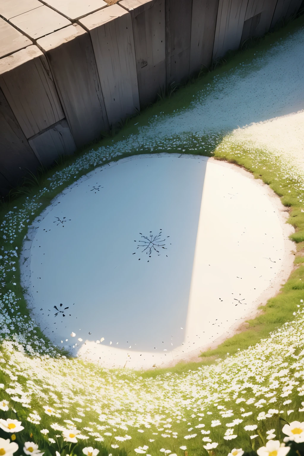 perfeito! now just lots of white flowers scattered across the ground