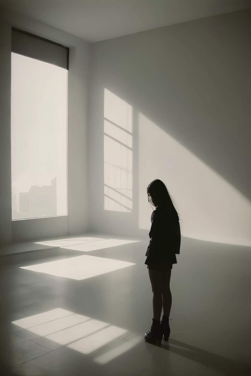 Humanistic photography,film photography,long shot,negative space,
Panoramic photo of classroom after school,1 girl,soft light,Edge light,beautiful shadow,low profile,(lifelike, original photo:1.2),Surrealism,ultra high resolution,8k,best quality,masterpiece,in the darkness,