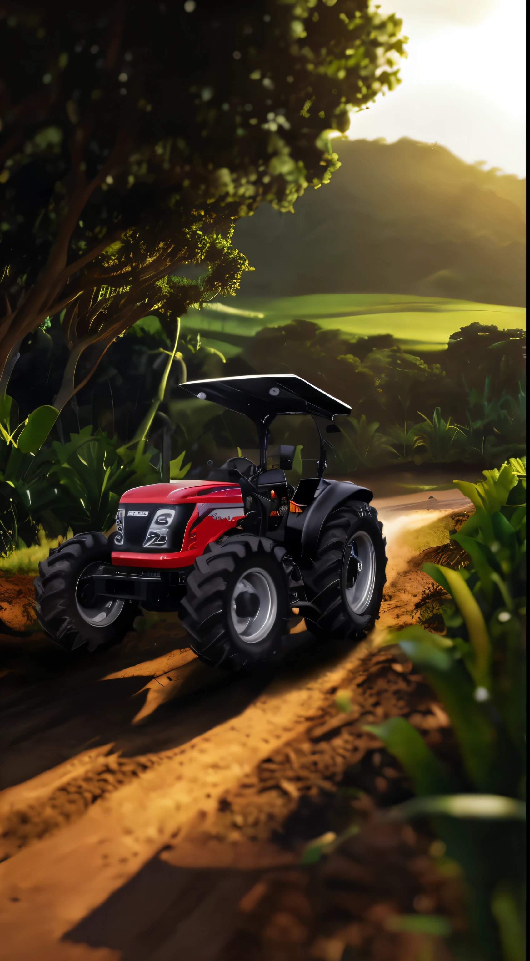 trator arafiado dirigindo em uma estrada de terra com uma pessoa nele, tratores futuristas, Agricultura, versatile, Oz Series, smooth, sharp lines, poster photo, olhar intenso, por Julian Hatton, fotos, por Zahari Zograf, pano de fundo, agricultor, fundo interessante, ultra high definition, scenic full photo, por Juan O'Gorman, h 576