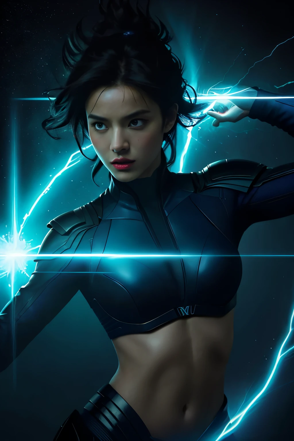 Masterpiece X-Men 4 Issue 1 Cover, showcasing the breathtaking artistry of dark navy and light cyan hues in a visual feast of tightly cropped compositions. The dynamic brushstrokes reveal a fusion of gesture painting and meticulous detail, capturing the essence of each character's essence. The vibrant pops of light crimson ignite the scene, infusing it with an electrifying energy that epitomizes the essence of the Rangercore movement. With an aesthetic that merges elements of neo-academism and modernity, this cover is an absolute tour de force. The 20-megapixel resolution ensures every intricate line and bold stroke is rendered with impeccable clarity and precision, elevating this artwork to the realm of true visual indulgence.