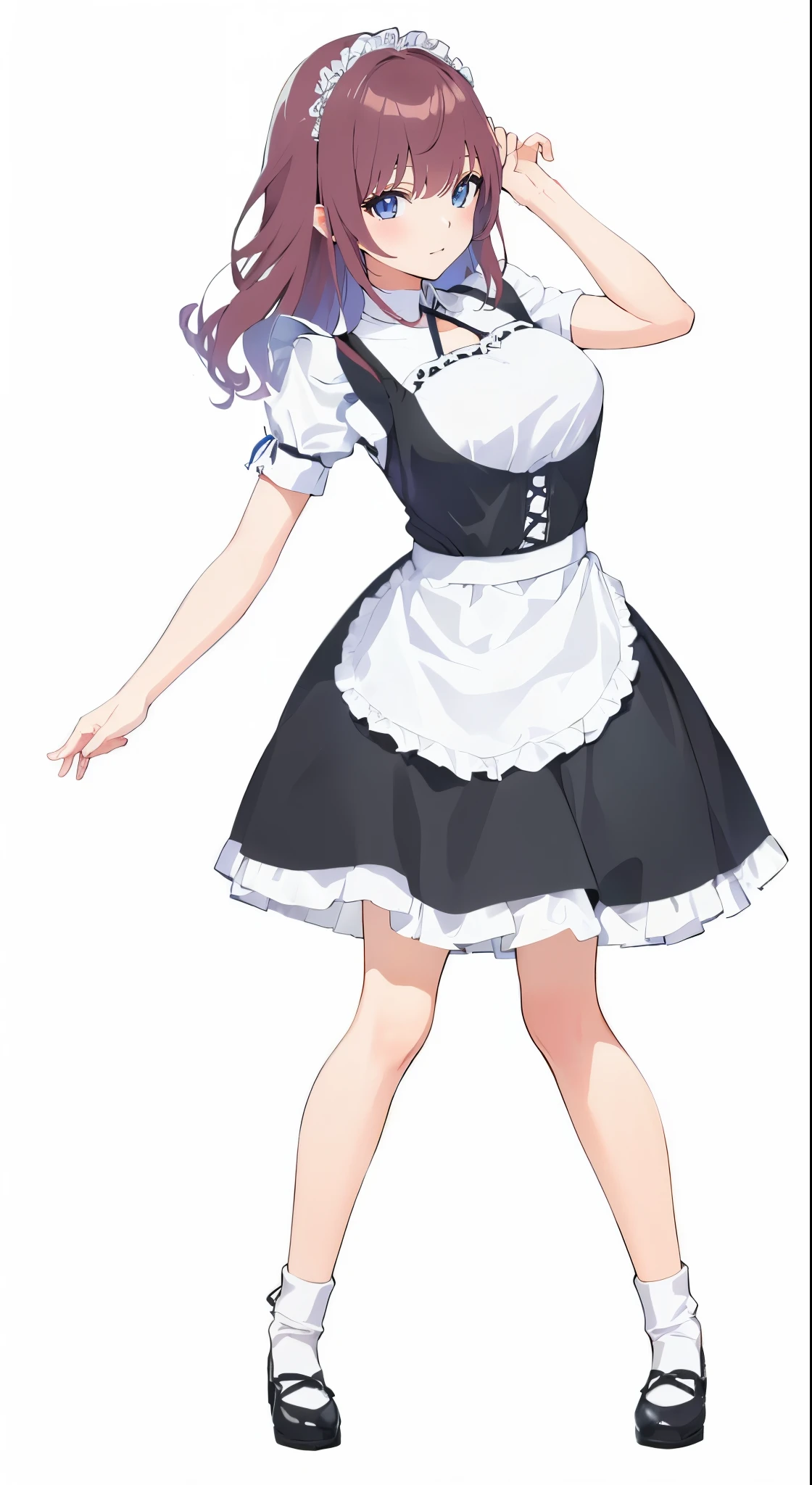 anime coloring、Highest image quality、Clear lines、Maid clothes