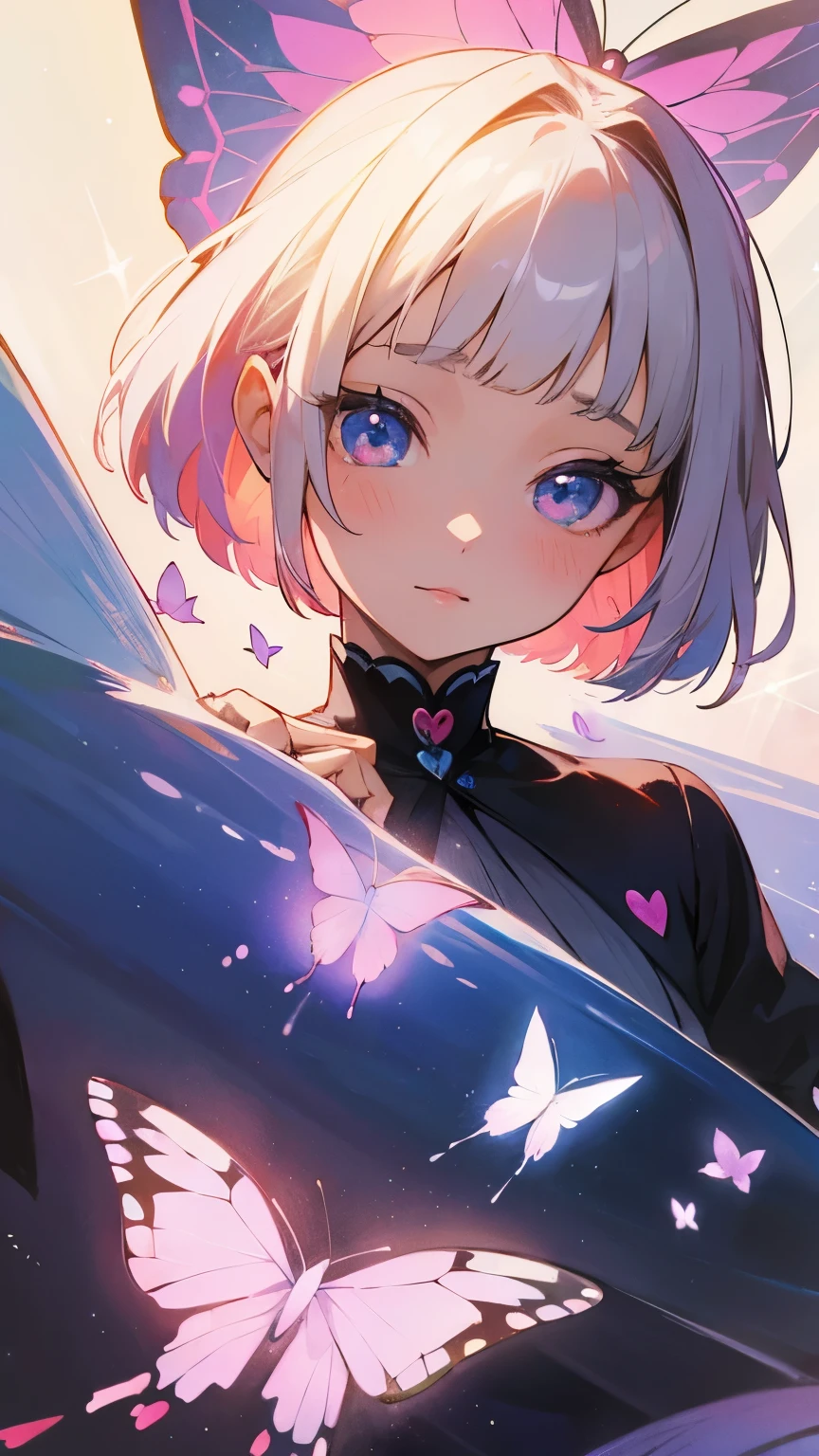 masterpiece、Agnès Cecile、guess 、eye、heart pounding、Anime Small、Star eyes、Sparkling eyes、beautiful、cute、fantasy art、butterfly