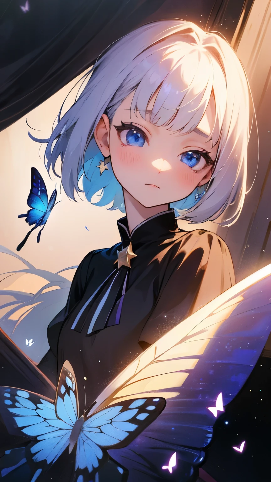 masterpiece、Agnès Cecile、guess 、eye、heart pounding、Anime Small、Star eyes、Sparkling eyes、beautiful、cute、fantasy art、butterfly