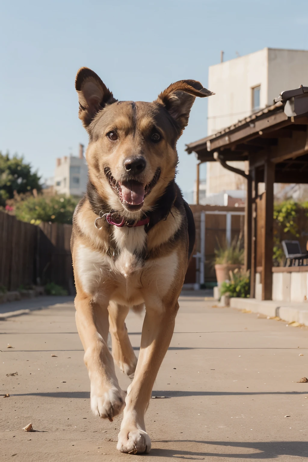 ((puppy, bullterrier with a toy, jumping, outside)), ((masterpiece)), (detailed), perfect face