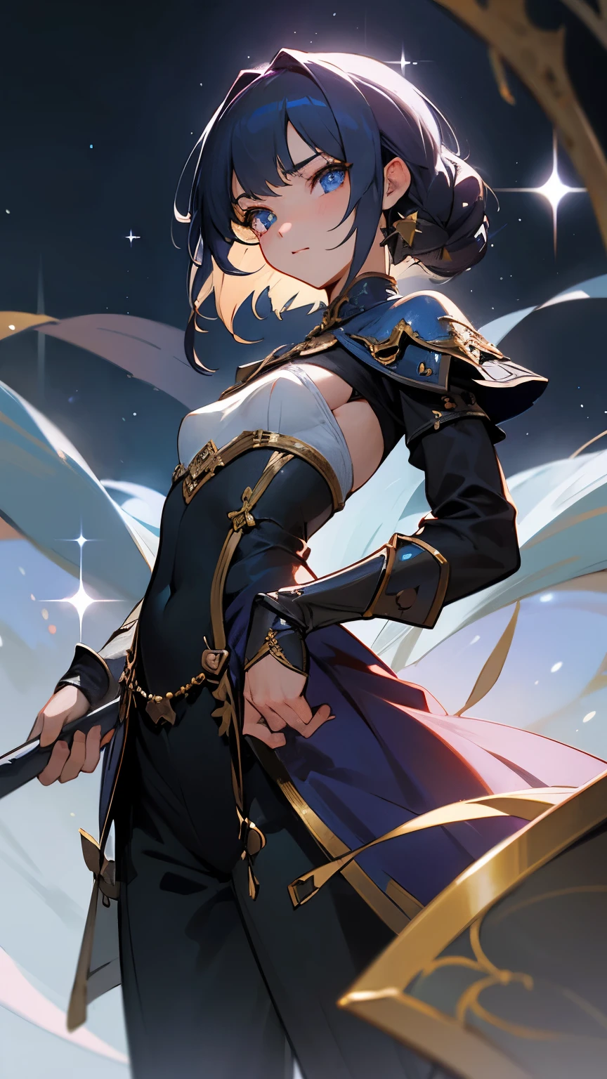 Clothes that do not expose skin,RPG warrior,masterpiece,photograph,guess,eye,heart pounding,small breasts、Star eyes、Sparkling eyes、beautiful,fantasy art、