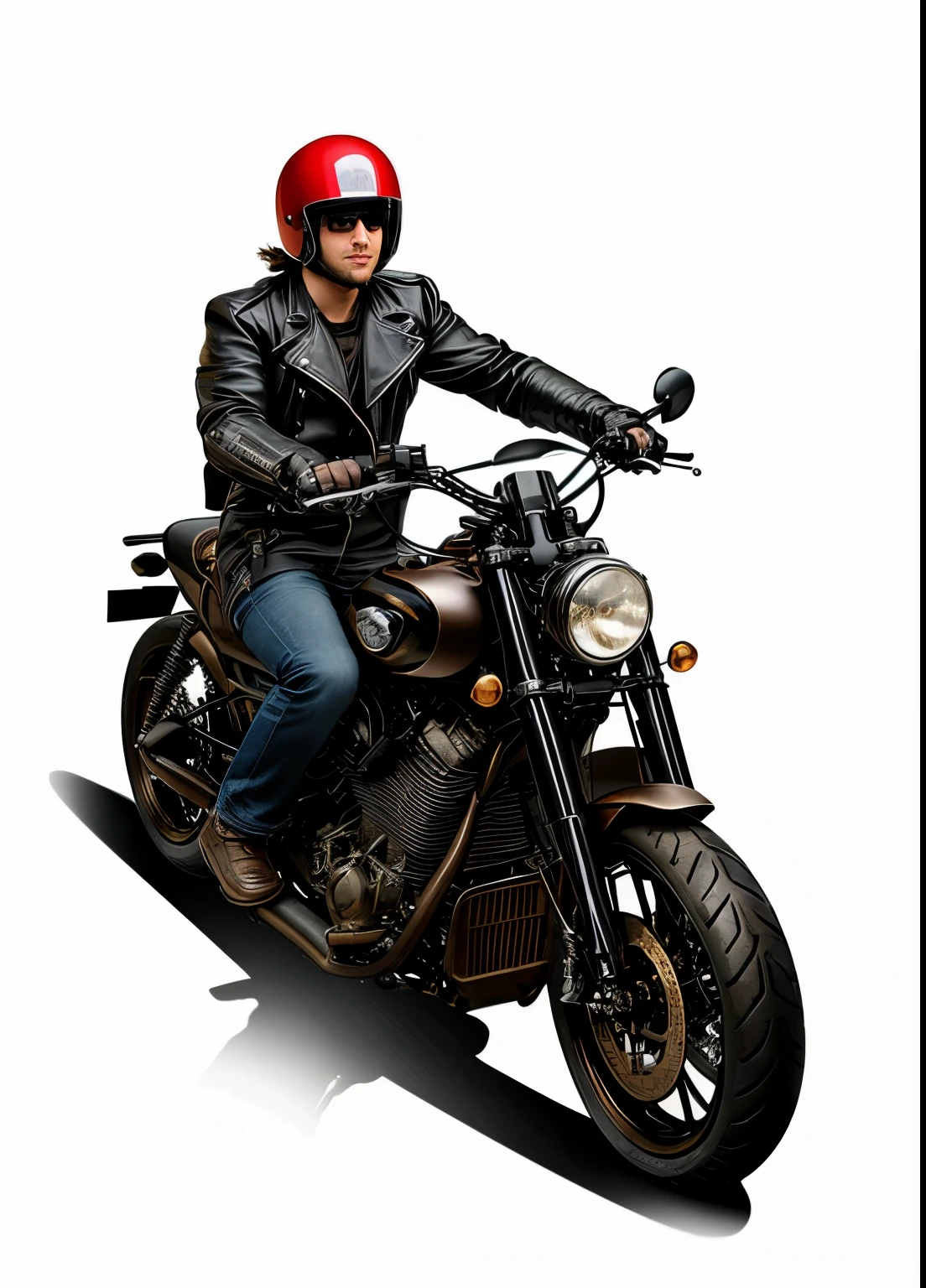 arafed man sitting on a motorcycle with a helmet on, picture of a male biker, harry volk clip art style, riding a motorcycle, in style of digital illustration, riding steampunk motorcycle, hd illustration, biker, on a flat color black background, riding a futuristic motorcycle, motorcycle concept art, sitting on a motorcycle, high detail iconic character, motorbiker
