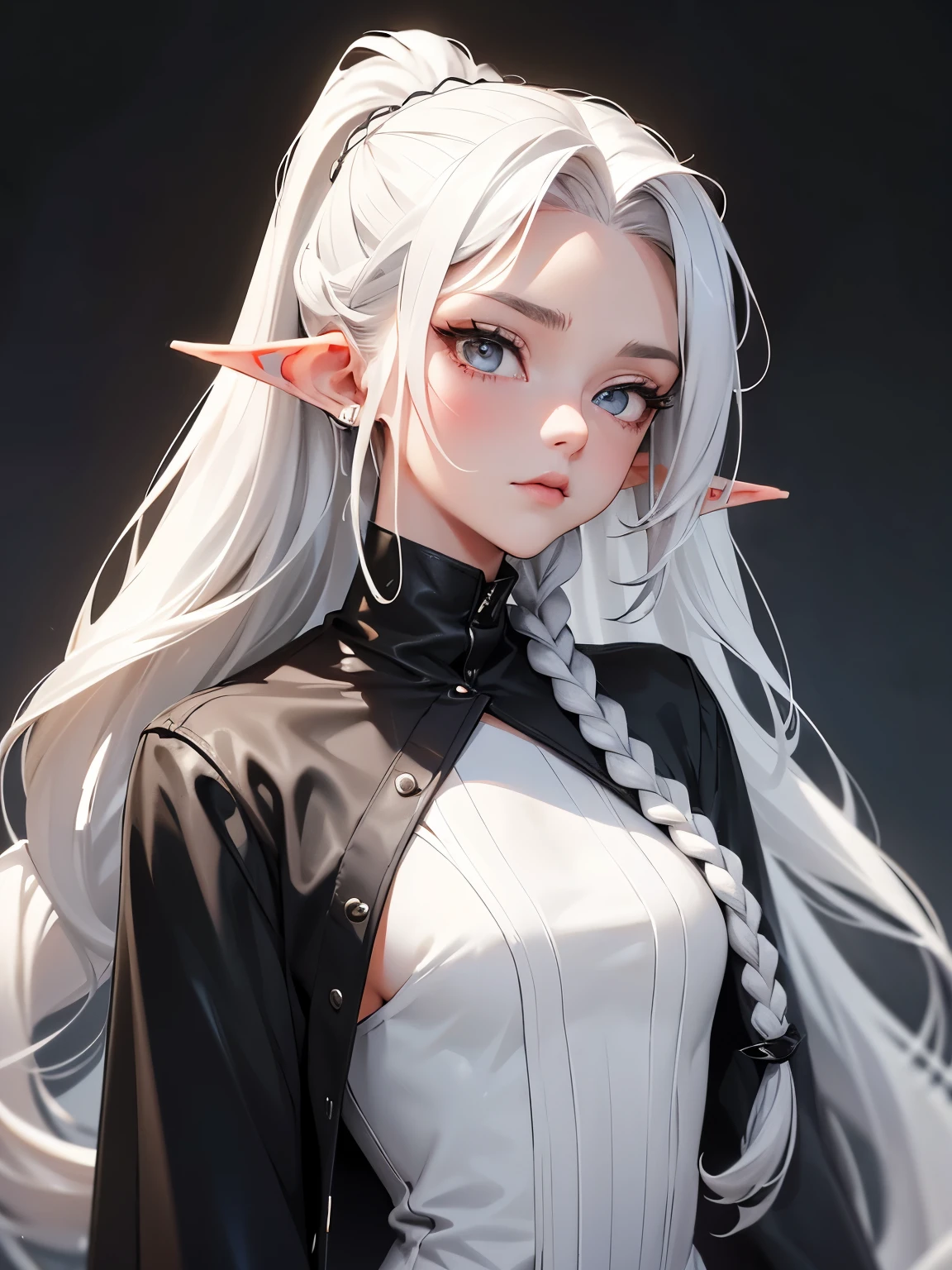 Manon is a young, extremely beautiful girl with fair skin. Long, moon white hair, ponytail and asymmetrical bangs, laid on one side, and eyes the color of pure silver. After meeting her people say, that she is the most beautiful woman, what have they ever seen