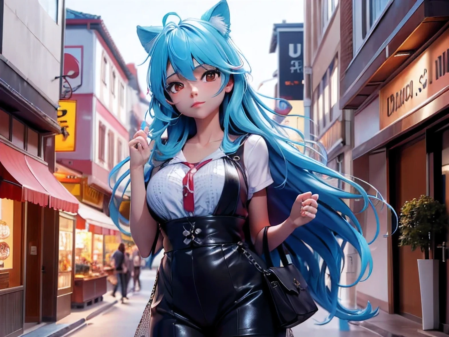 un pasaje comercial con muchas tiendas de todo tipo, ultra detallado, 8k, High Definition, antecedentes de calidad, trazado de rayos, anime 3D, obra de arte, bello anime 3D, 3d anime detallado