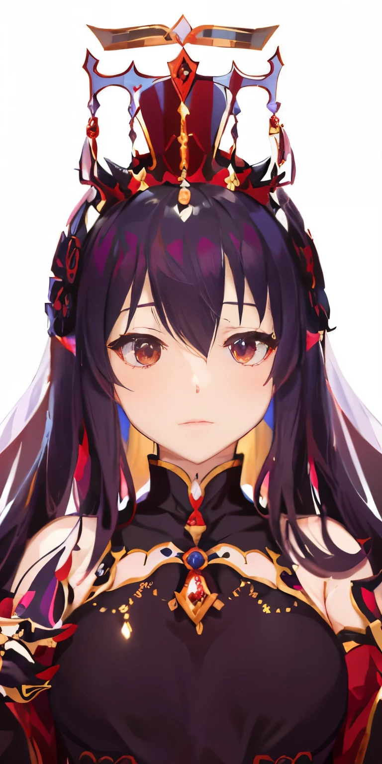 a close up of a person wearing a crown and holding a knife, a beautiful fantasy empress, ((a beautiful fantasy empress)), keqing from genshin impact, onmyoji portrait, anime moe artstyle, by Shitao, with a spine crown, heise jinyao, zhongli from genshin impact, anime goddess, nezha