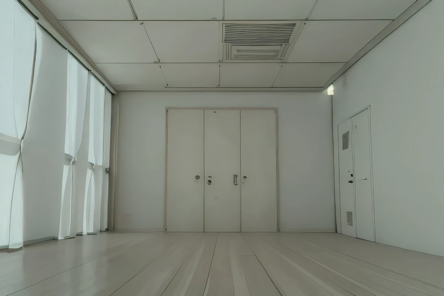 there is a drawing of a room with a wall and ceiling, random Fundo scene, plano 2 d, Textura 2D, Textura 2D, Kinematics, [[empty warehouse]] fundo, Minimalismo 2D, an empty liminal space, 2 d overhead view, empty floor, videogame ainda, jogo de aventura apontar e clicar