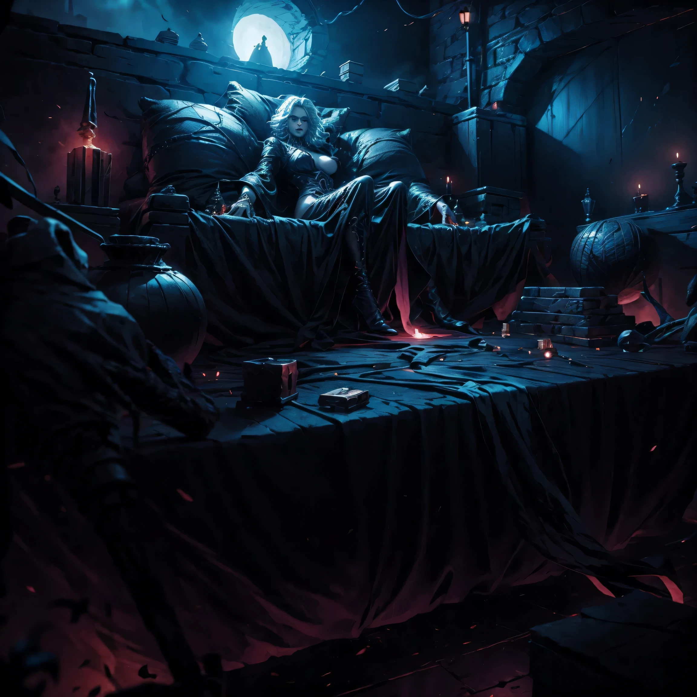 gottlos geile sau, frau, Big , 27 jahre alt, Hole body, View of the fortress of the shadow lords, black domain, lila flammen