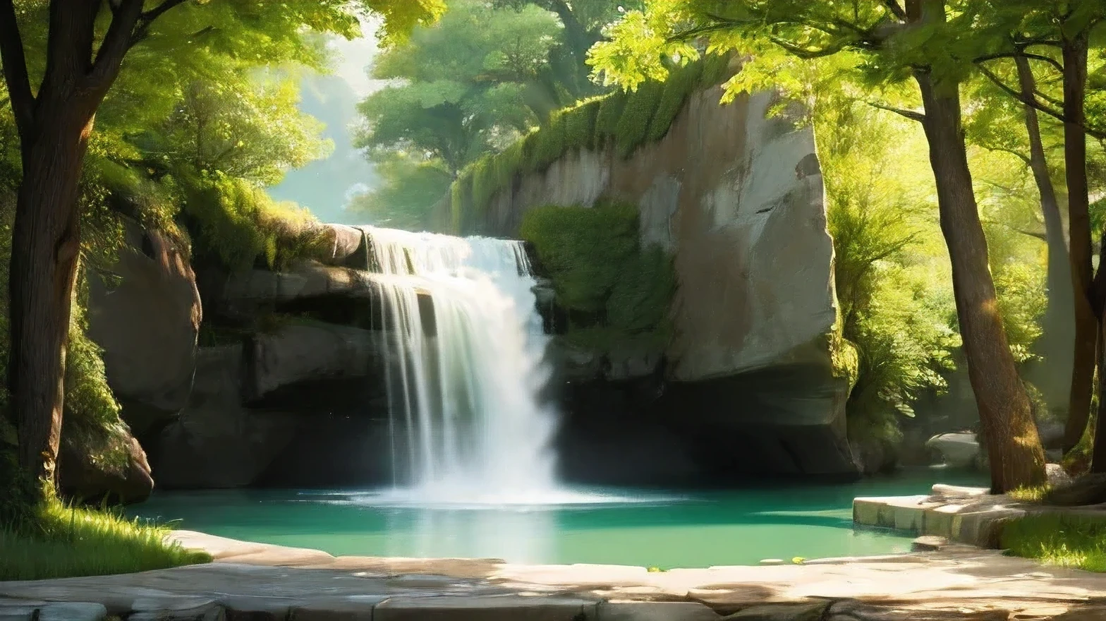 anoramic view of a park , con juegos, arboles, ultra detallado, 8k, High Definition, antecedentes de calidad, trazado de rayos, anime 3D, obra de arte, bello anime 3D, 3d anime detallado