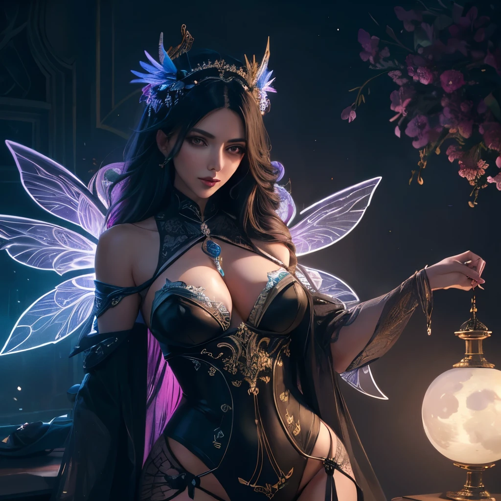 (((tmasterpiece))), (((best qualtiy))), ((ultra - detailed)), (highly detailed CGillustration), ((Extremely refined and beautiful)),(1girll),(A face:1.5), Movie light, Create stunning fantasy artwork,Imitate the style of the current masters。The work should contain elements of mythological fantasy and fairy tale fantasy,And with colorful accents。The character in the work is a delicate but strong character,Has an aura of mystery and magic。Pay close attention to intricate facial features,For example, Bright eye color,The color palette is exquisite。The character's costume should be designed with tulle feathers、silkouette、Stunning embroidery and subtle rainbow details。Combine bright colors、Dynamic lighting and detailed background elements,Create a sense of awe and immersion。These include colorful flying magic birds and jewel-colored butterflies that emit a magical halo。Consider the latest trends in fantasy art,such as incorporating unique lighting effects,Explore dynamic and eye-catching compositional techniques,As well as experimenting with unique color palettes。Take inspiration from top artists on ArtStation and Midjourney。cameras:Select an angle,Highlight the beauty of the characters,Enhance the magical majesty of the artwork。illuminating:Utilize atmospheric lighting technology to create depth and atmosphere。Resolution:Aim for high-resolution artwork,to showcase intricate detail and clarity。Artistic inspiration:Get inspiration from popular artists on ArtStation,Explore different styles,Genres and themes。
Fullbody, stockings, highheels, lingerie (moon goddess:1.2) (kim Kardashian)