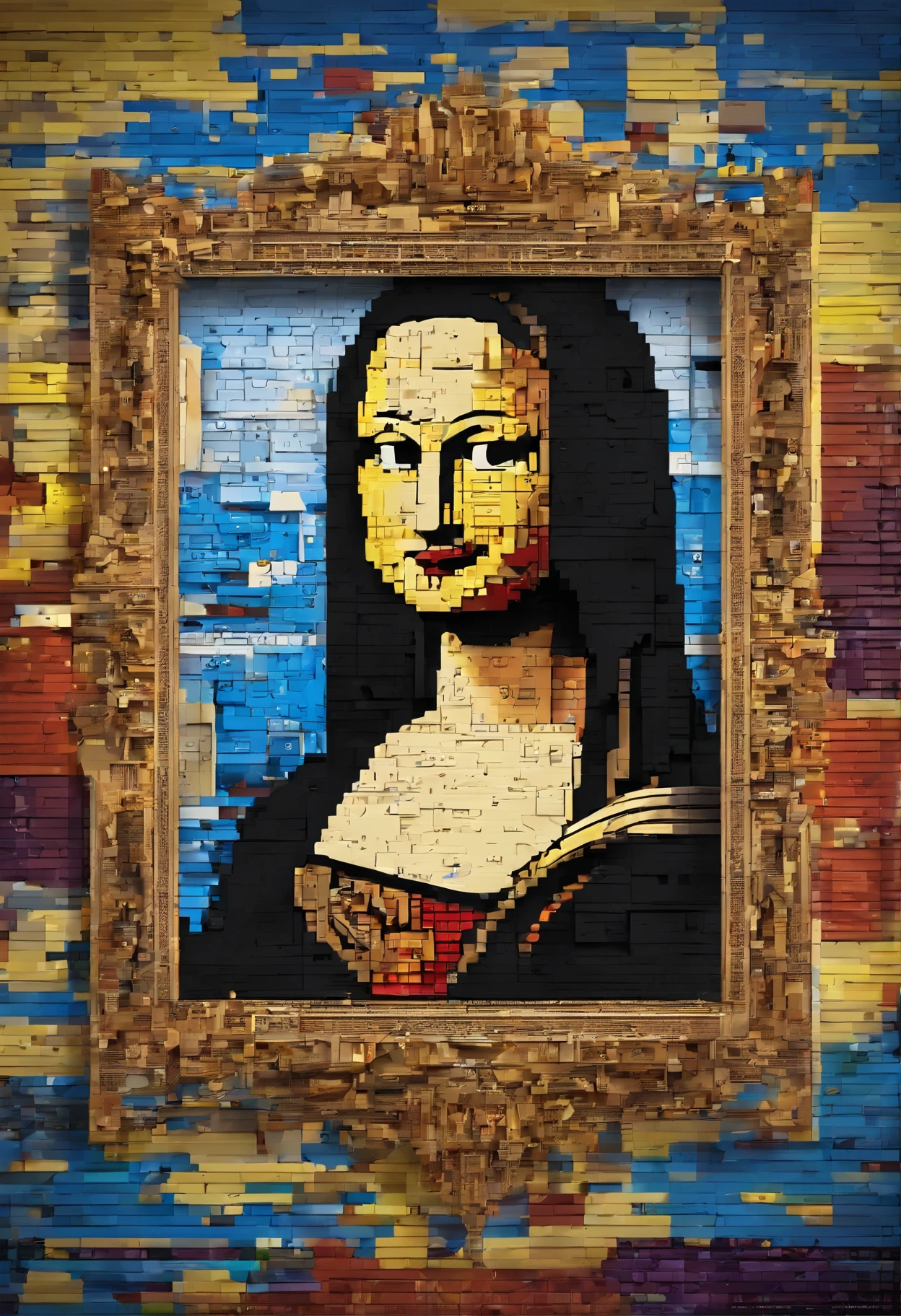 Lego ART Monalisa, logo pieces, lego, brinquedo, Lego Pieces, Mounting parts, plastic parts.