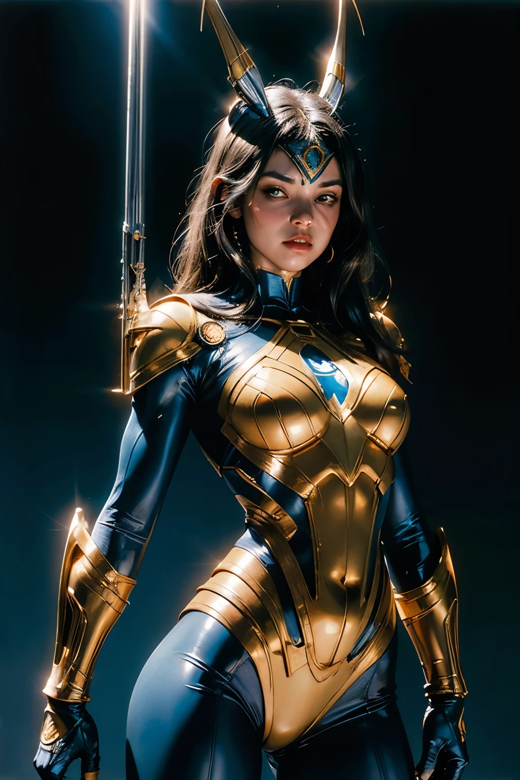 Masterpiece, Best Quality, A Blue & Yellow Superhero Poses for a Photo, In the Style of Irving Penn, John Buscema, Chrome-Plated, Saturno Butto, Monochrome (Mono-ha), 1000-1400 CE, Dark Pink & Light Gold.

This image captures a blue and yellow superhero, poised confidently for a photograph. The scene is set against a minimalistic backdrop reminiscent of Irving Penn's iconic portraits. The superhero's chrome-plated armor reflects the light, creating a stunning contrast with the dark background.

The artistic influence of John Buscema is