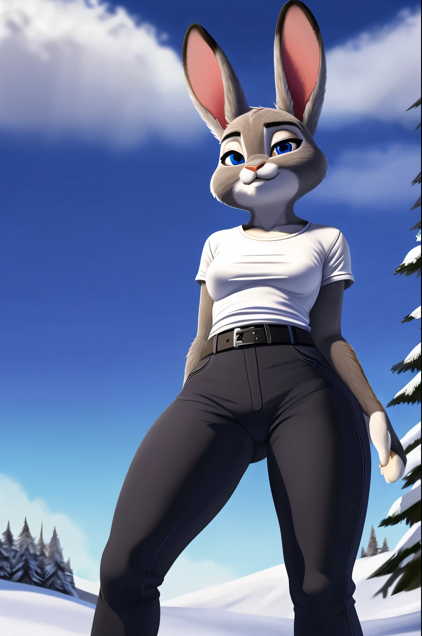 Judy Hopps male,HD,8K, outdoors, tribal, stockings, showing penis, realistic details in hair, realistic hair, thin hips, thick thighs, thick legs, With seductive orgasm face, Blue eyes, paws pose, with tribal objects placed on the body dog collar, belt on the hip